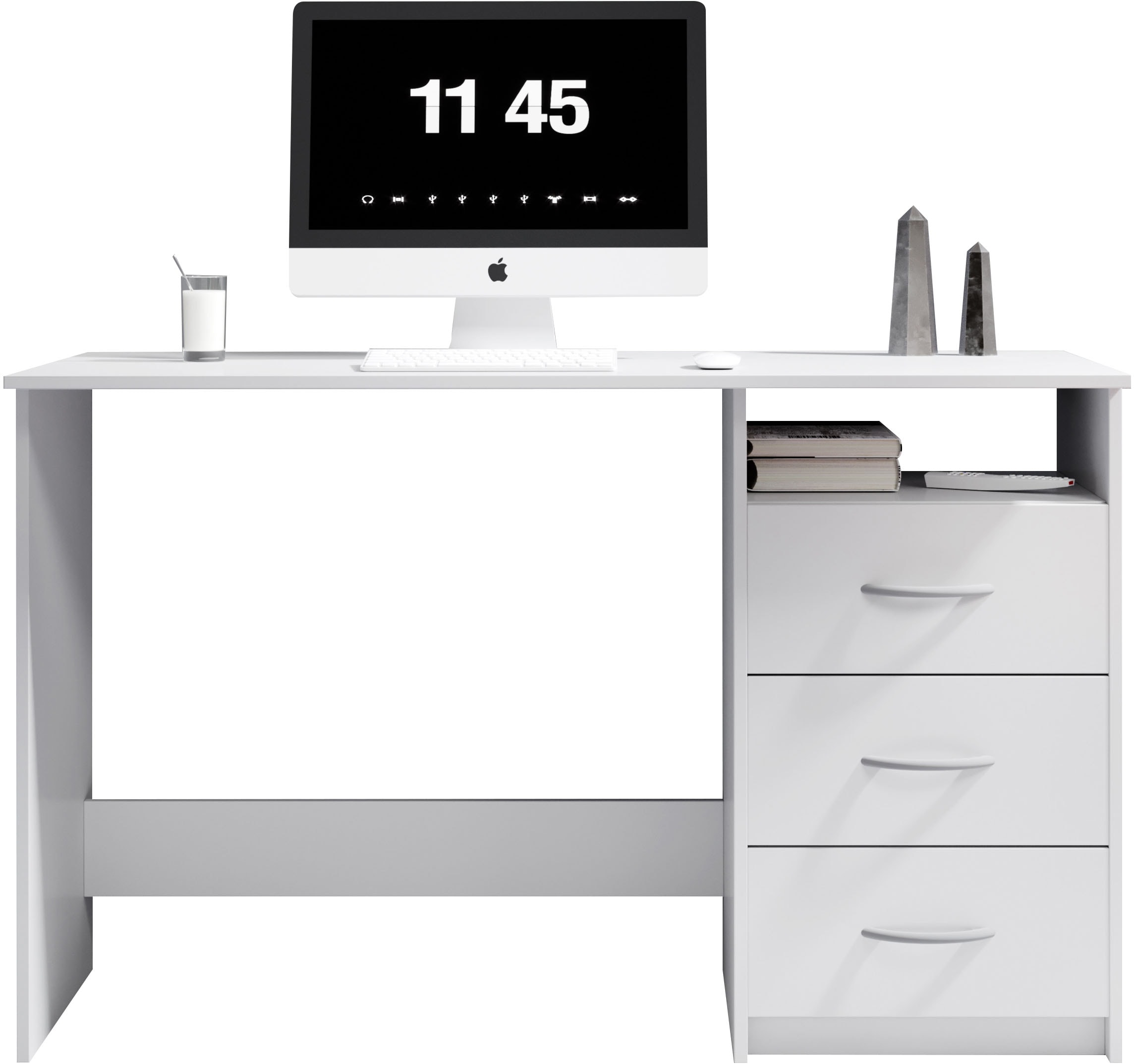 BEGA OFFICE Schreibtisch »Adria, Computertisch,« Schubkästen rechts oder links montierbar, Breite 123 cm