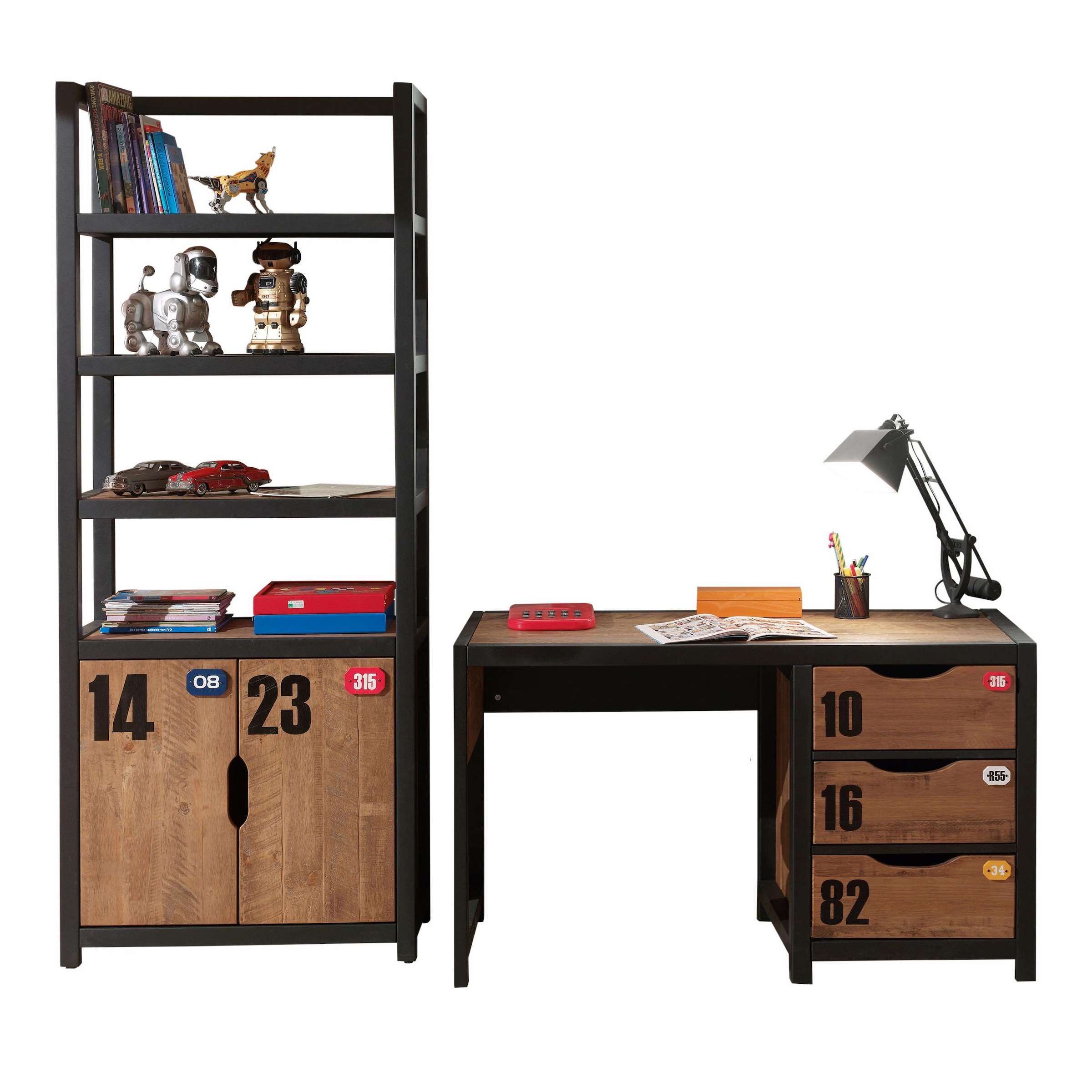 Vipack Kinderschreibtisch »Alex«, (Made in Europe), Jugendschreibtisch, Schreibtisch im industrial Design