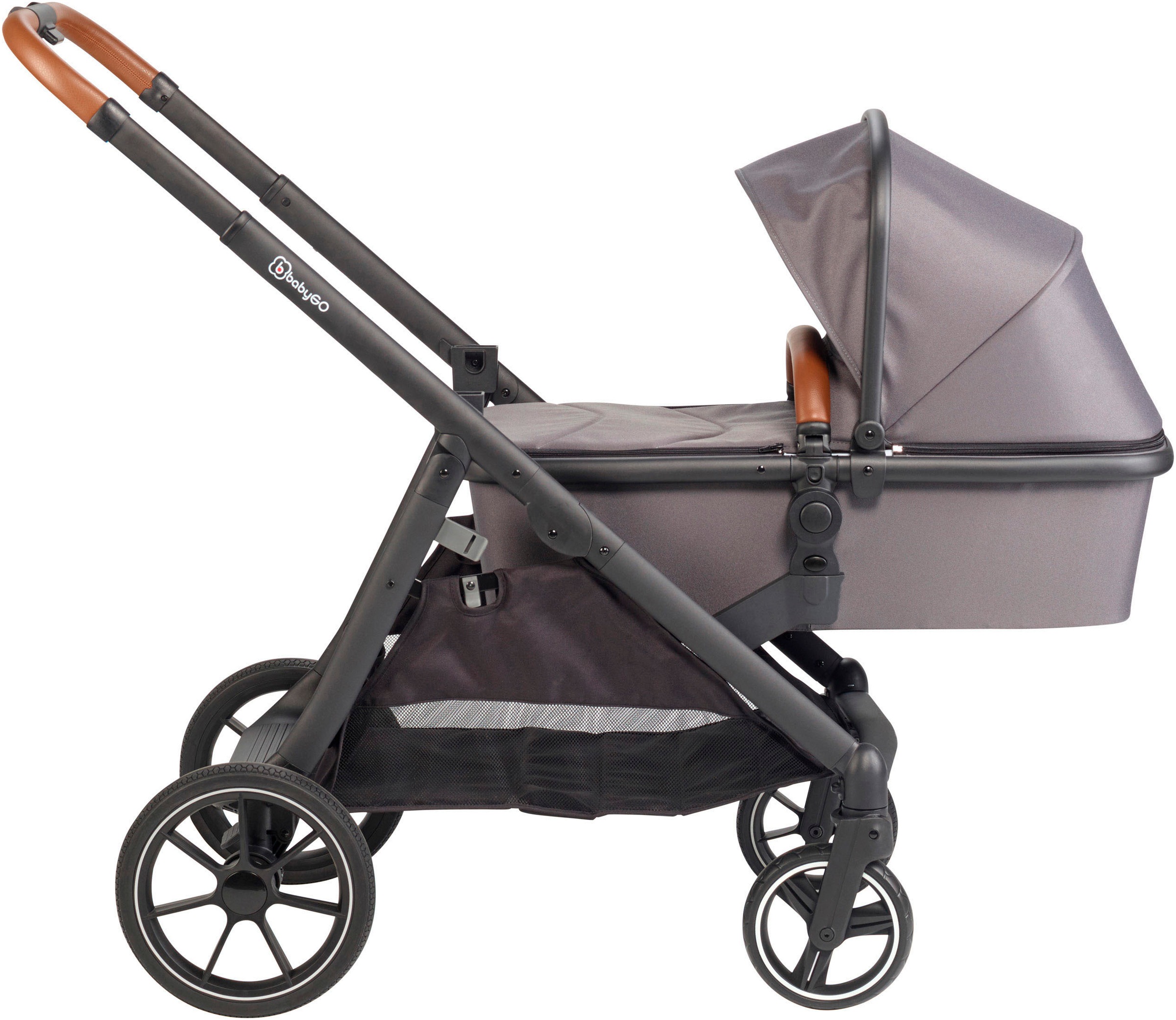 BabyGo Zwillingswagen »Duo«, inklusive Babywannen, Babyschalen, Regebezüge & Wickeltasche