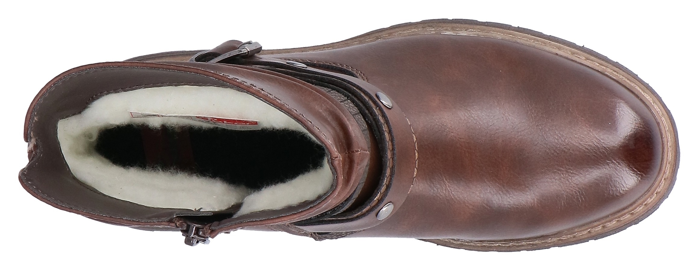 Rieker Winterstiefelette  Boots, Blockabsatz, mit Zierriemchen am slouchy Schaft