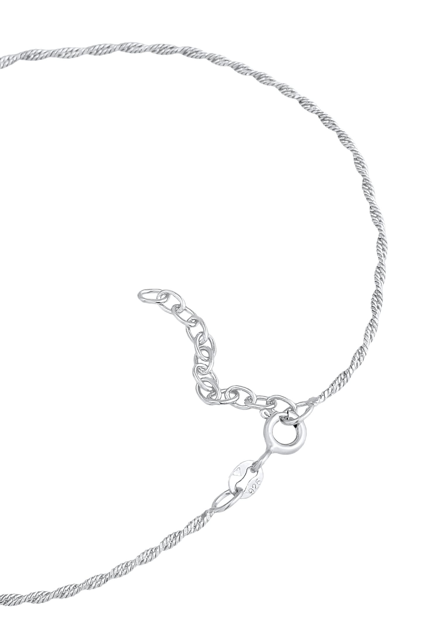 Elli Fußkette »Fußschmuck mit Smile Face Kristalle 925 Silber«