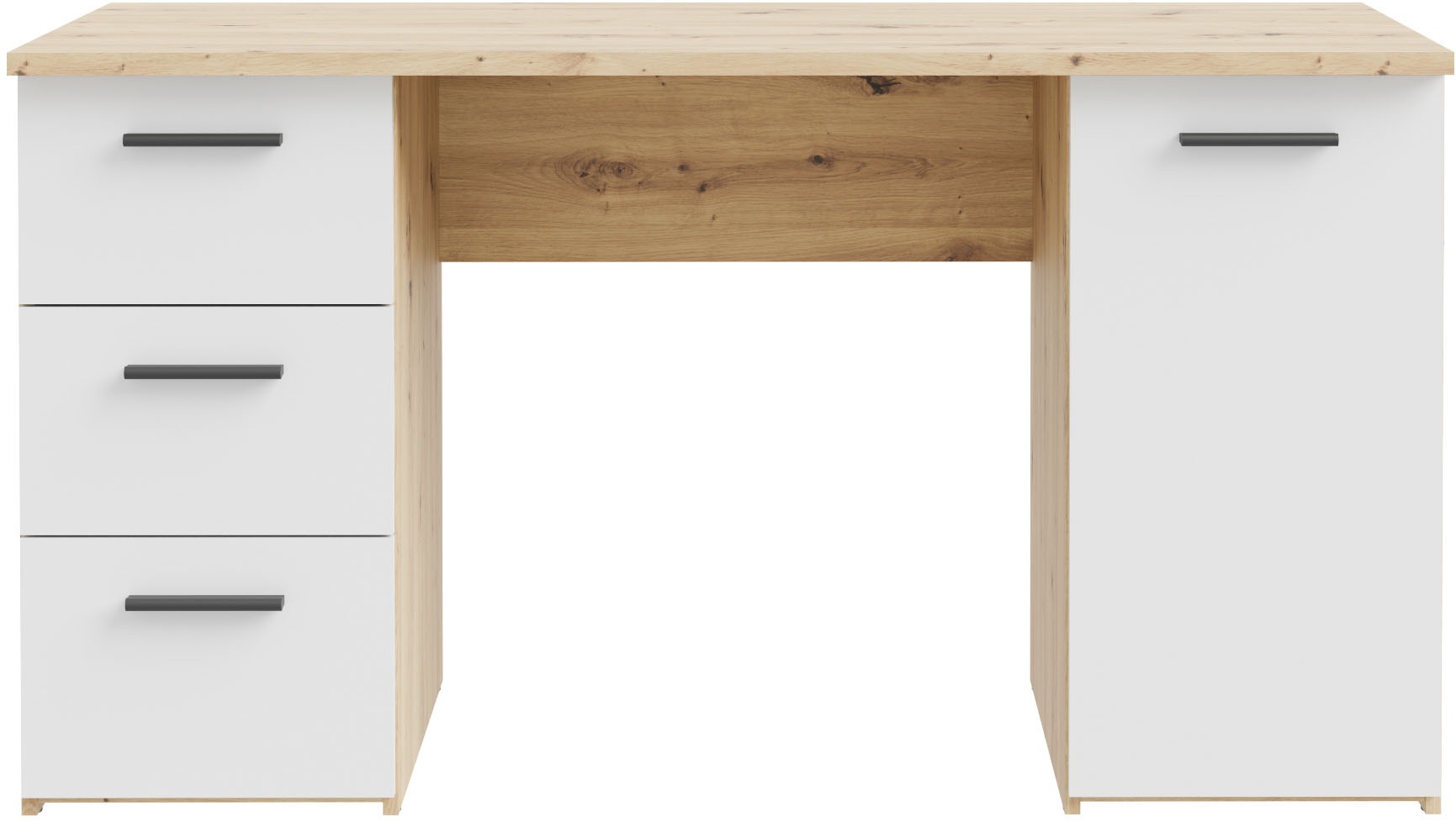 FORTE Schreibtisch »Neuss«, mit 3 Schubladen & 1 Tür, funktional, Breite 138 cm