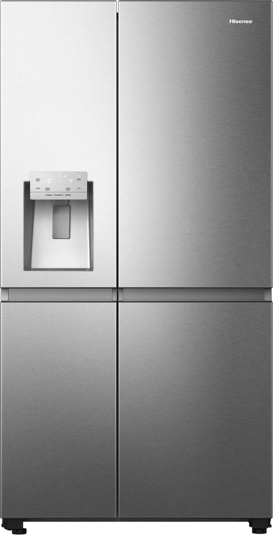 Hisense Freistehend Side-by-Side-Kühlschrank, Inox, 632 l