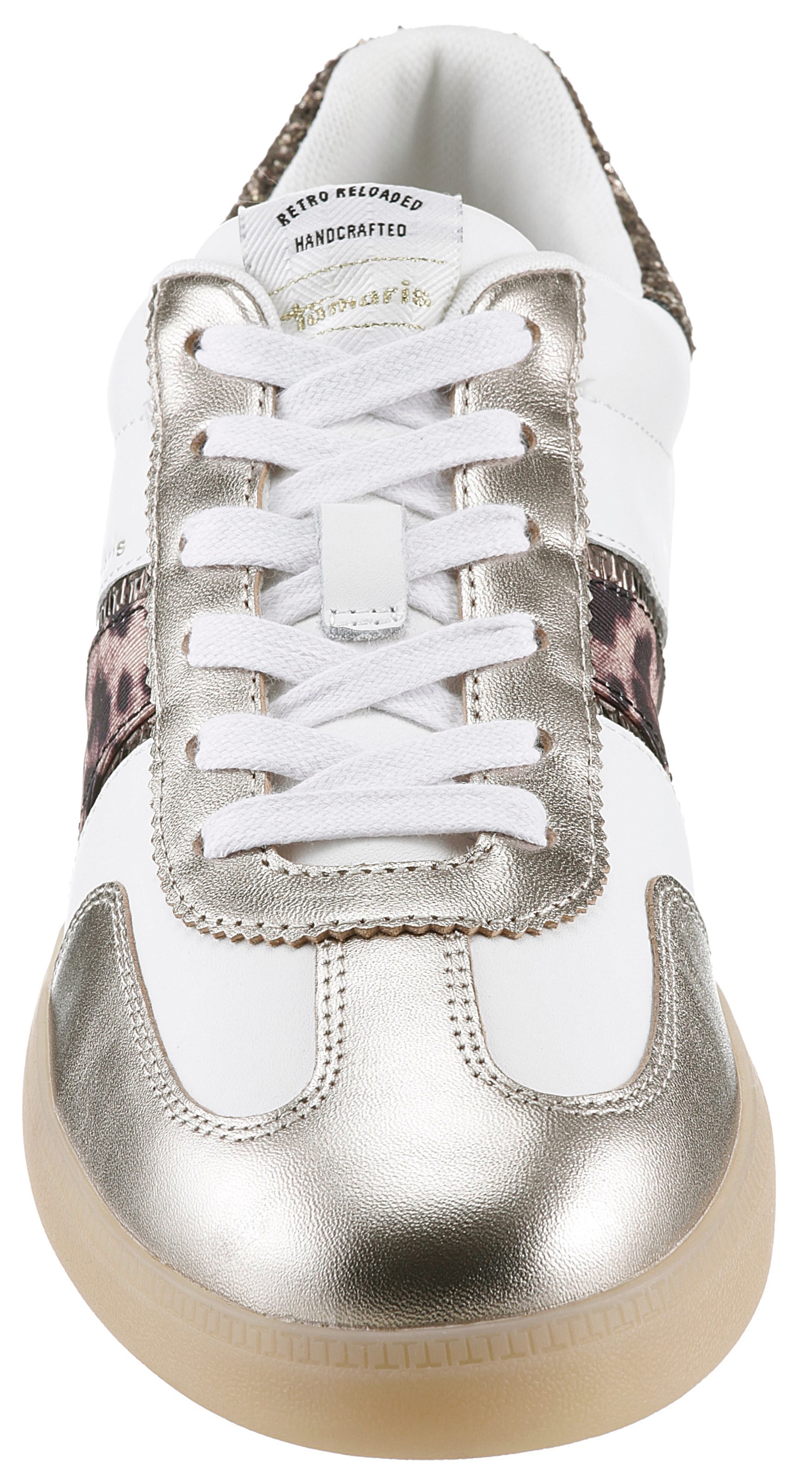 Tamaris Plateausneaker, Freizeitschuh, Halbschuh, Schnürschuh mit Glitter an der Ferse