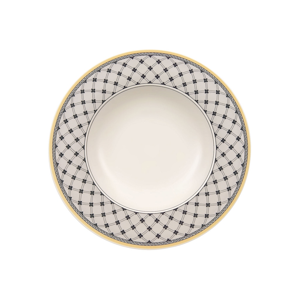 Villeroy & Boch Suppenteller »Suppenteller Audun Promenade ø 24,2 cm 6er Set weiß-grau-gelb«