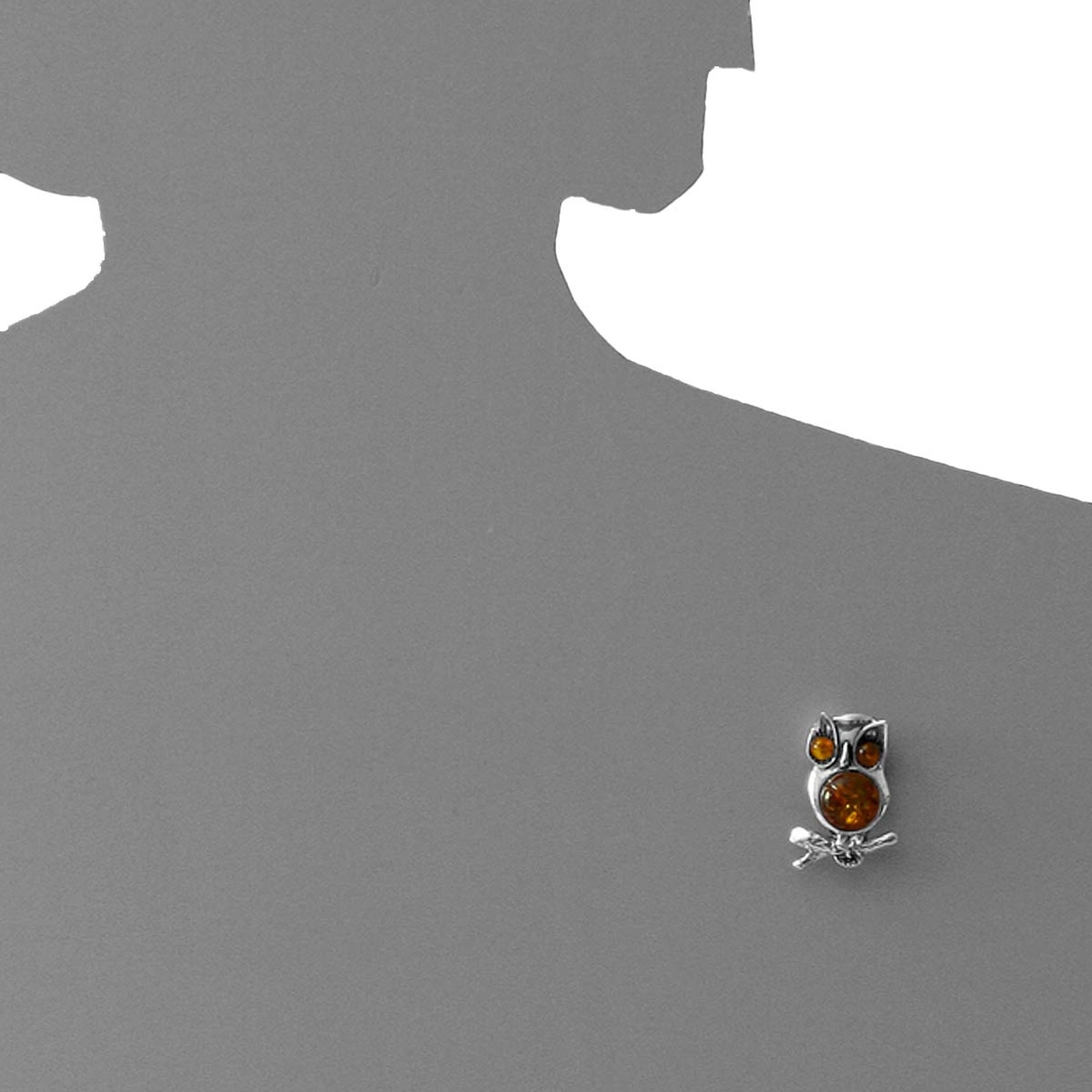 OSTSEE-SCHMUCK Brosche »- Eule - Silber 925/000 - Bernstein«