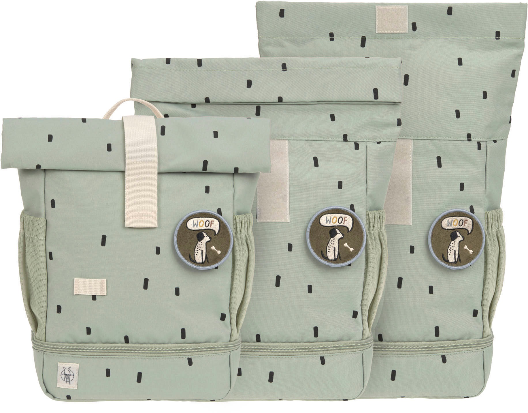 LÄSSIG Kinderrucksack »Happy Prints, Mini Rolltop, Light Olive«, Reflektoren