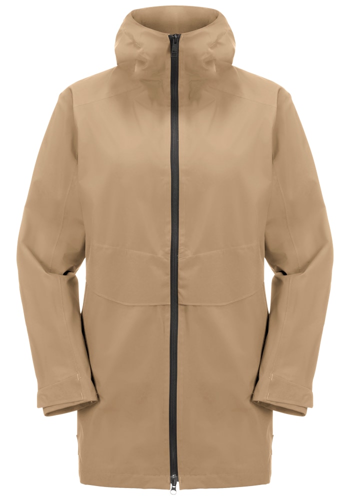 Jack Wolfskin Funktionsjacke »MAINKAI LONG JKT W«, mit Kapuze