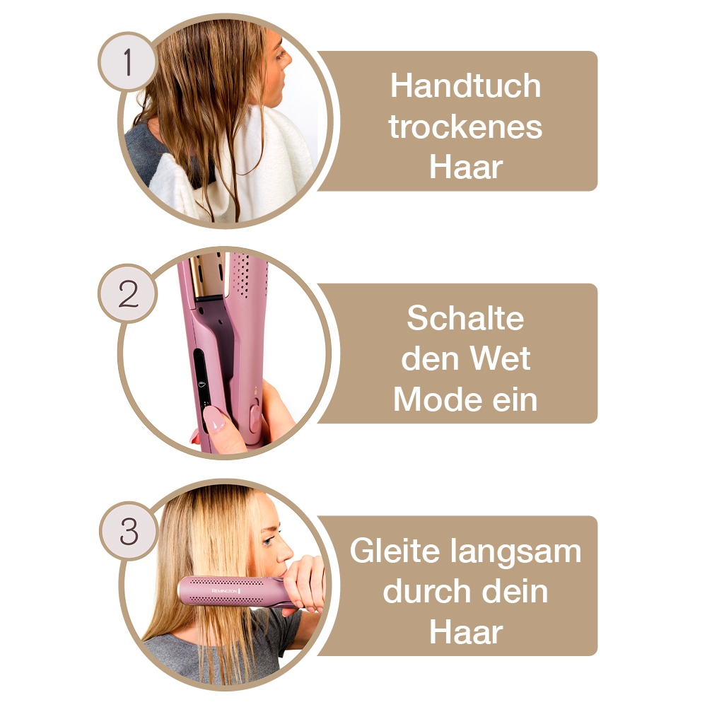 Remington Warmluftbürste »AIRvive2-in-1 Airstyler(AS8930)« 2-in-1 Glätteisen: Nass-& Trockenanwendung, Ionic Air, Anti Frizz