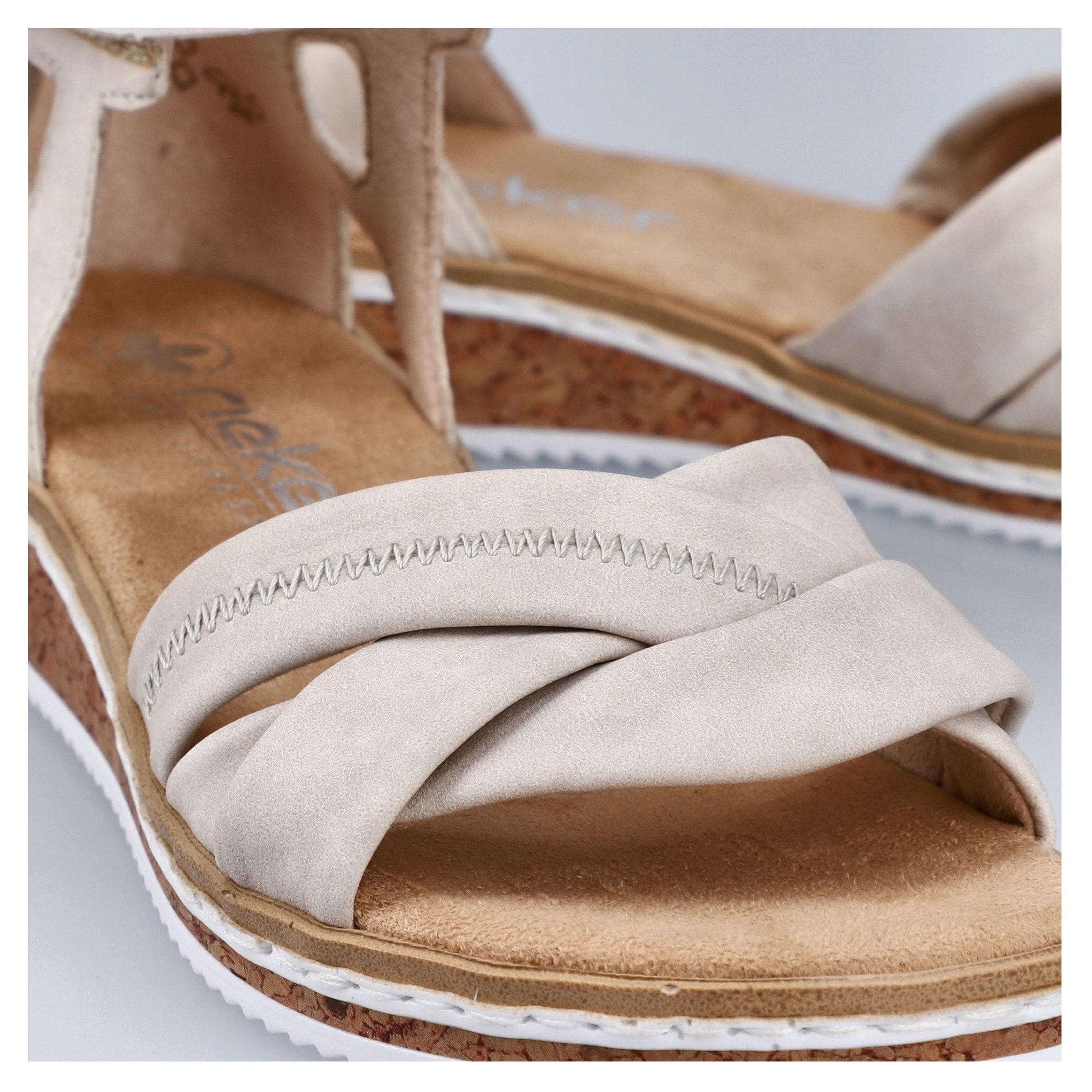 Rieker Sandalette  , Sandale, Sommerschuh, Klettschuh, Keilabsatz, geschlossene Ferse