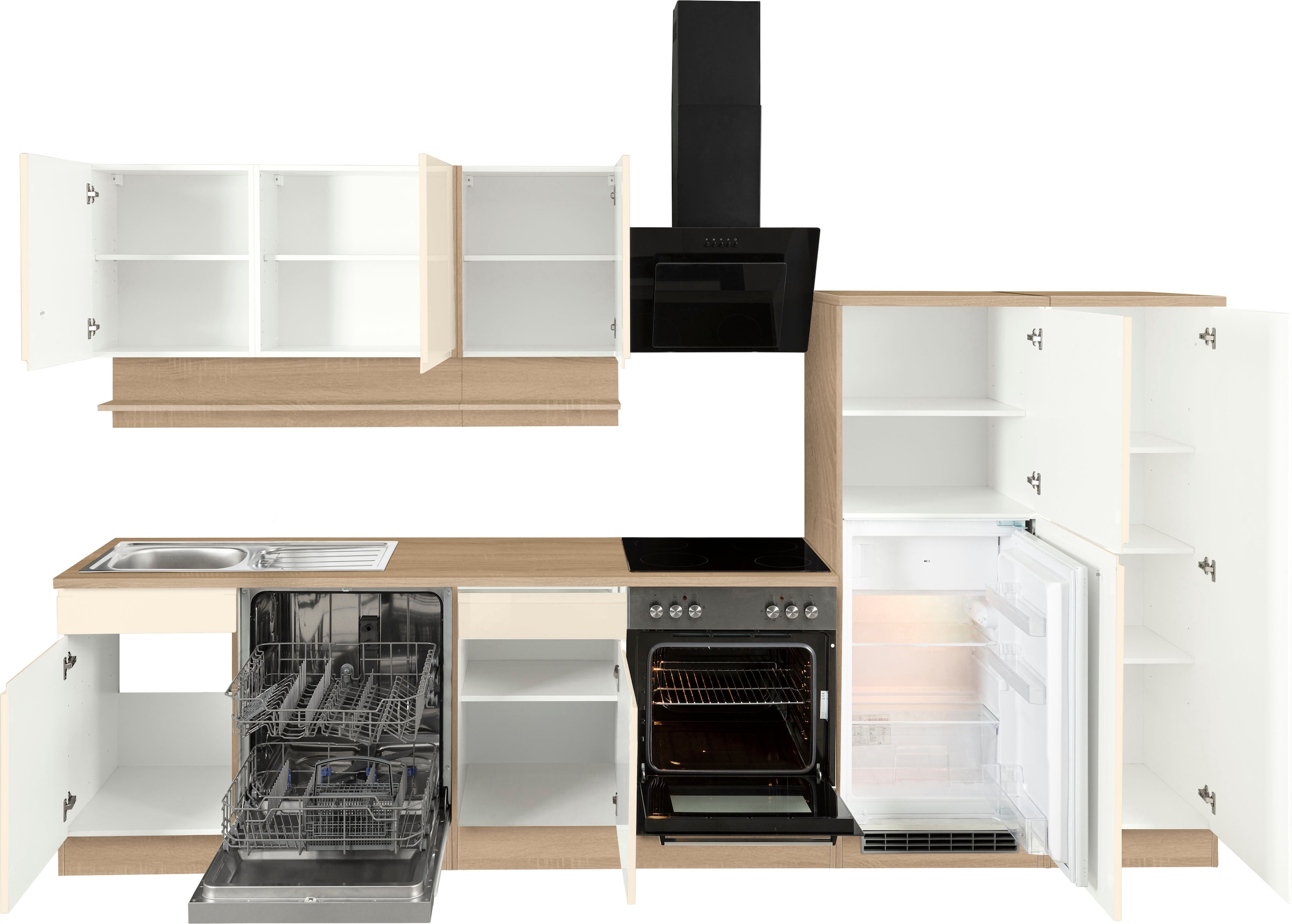 KOCHSTATION Küchenzeile »KS-Virginia« Breite 330 cm, wahlweise mit E-Geräten