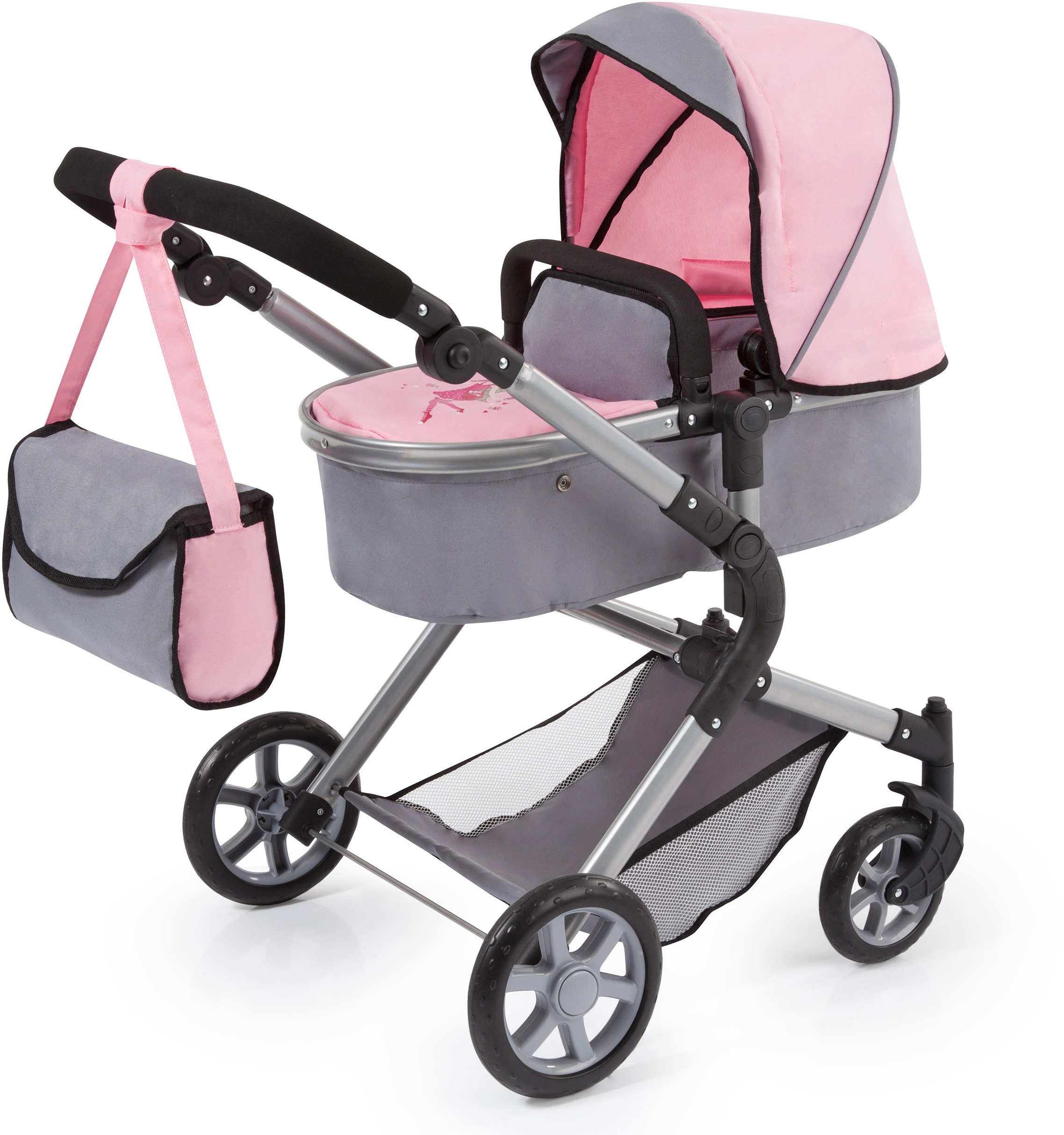 Bayer Kombi-Puppenwagen »City Neo, Hellgrau/Rosa« kaufen