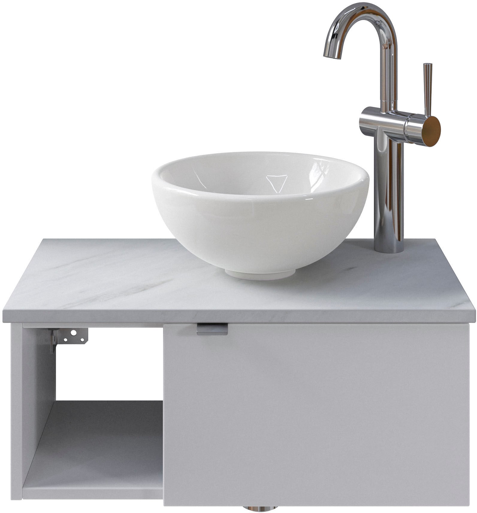 Waschtisch »Serie 6915 Waschschale mit Unterschrank für Gästebad, Gäste WC«, 61 cm...