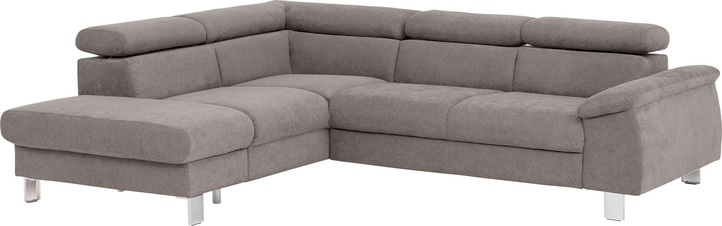 COTTA Polstergarnitur »Komaris L-Form«, (Set), Set bestehend aus: Ecksofa mit Kopfteilverstellung & Hocker
