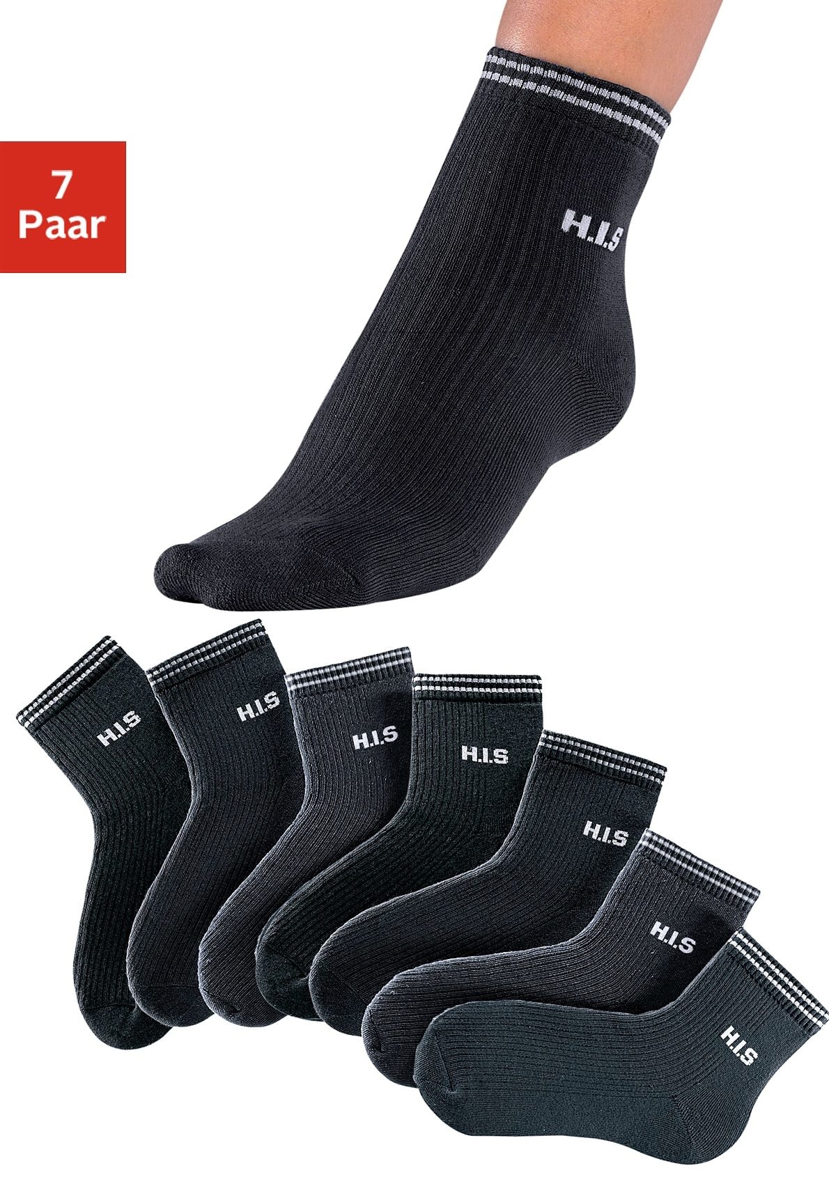 H.I.S Kurzsocken Packung, 7 Stk. tlg. mit Vollfrottee