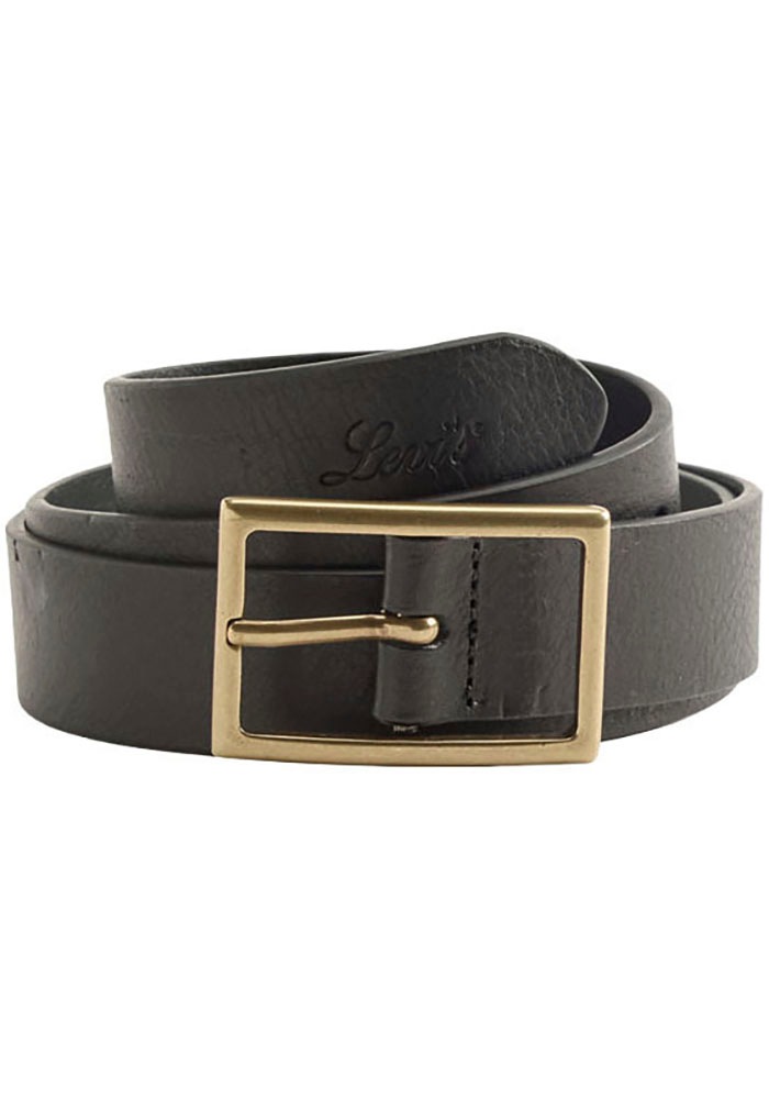 Levi's® Ledergürtel »RECTANGLE BELT« mit goldfarbener Schließe und Logoprägung