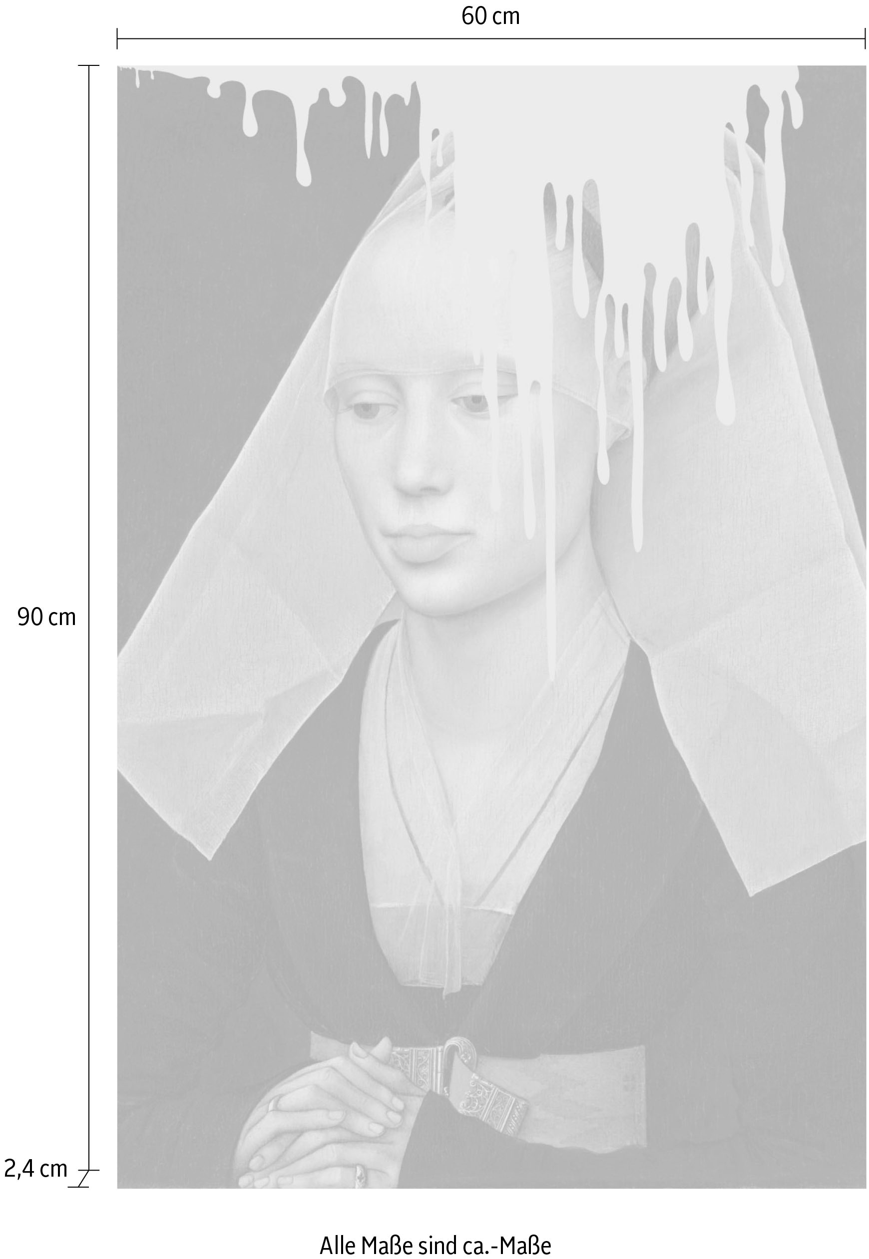 queence Acrylglasbild »Nonne mit Farbklecks«, Kunst-Gemälde-Frau-Bilder von Frauen-Historische Persönlichkeiten-Formen-Religion-Kirche, Fine Art-Print in Galeriequalität