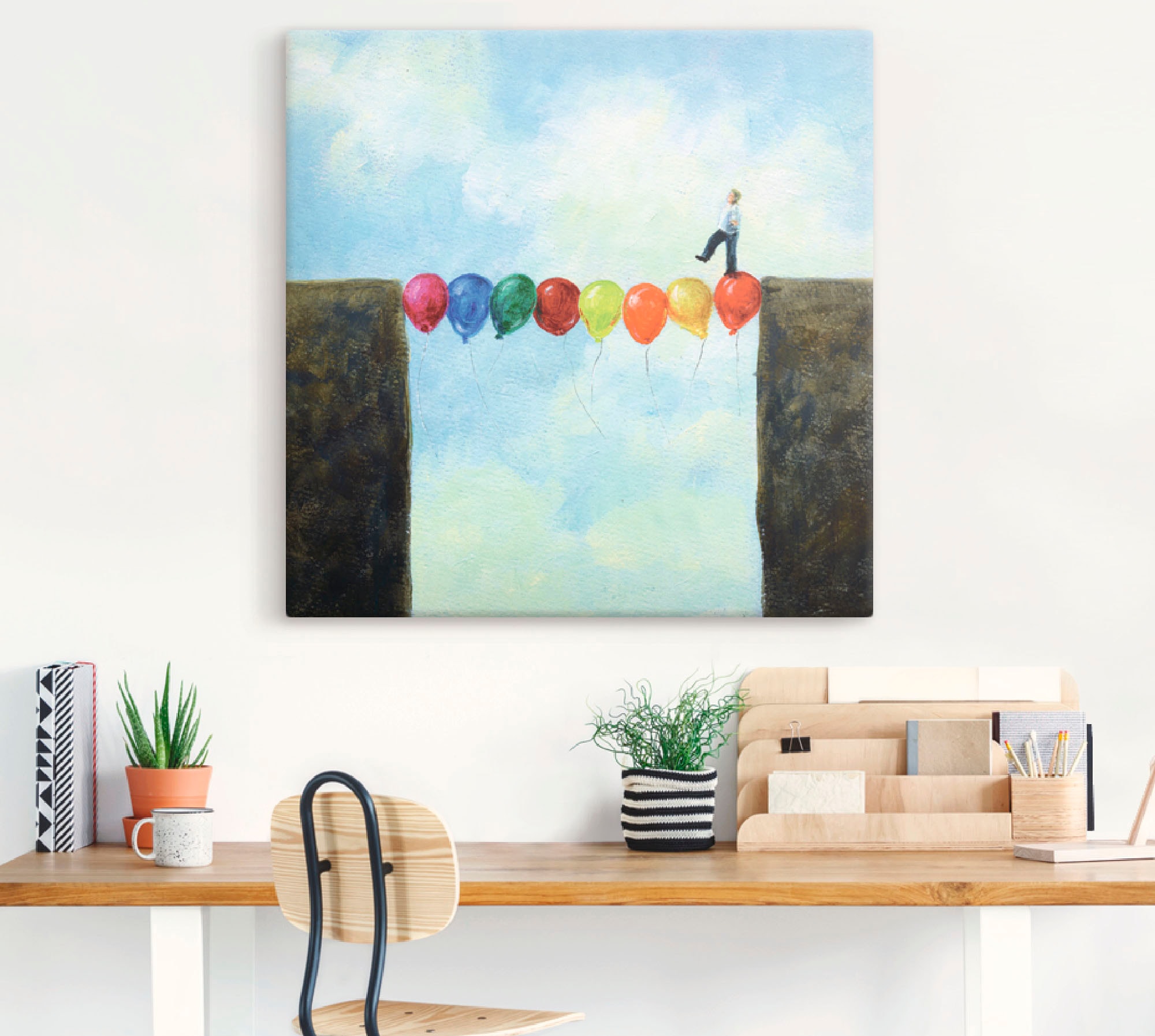 Artland Wandbild »Eine Brücke schlagen«, Mann, (1 St.), als Leinwandbild, Poster in verschied. Größen