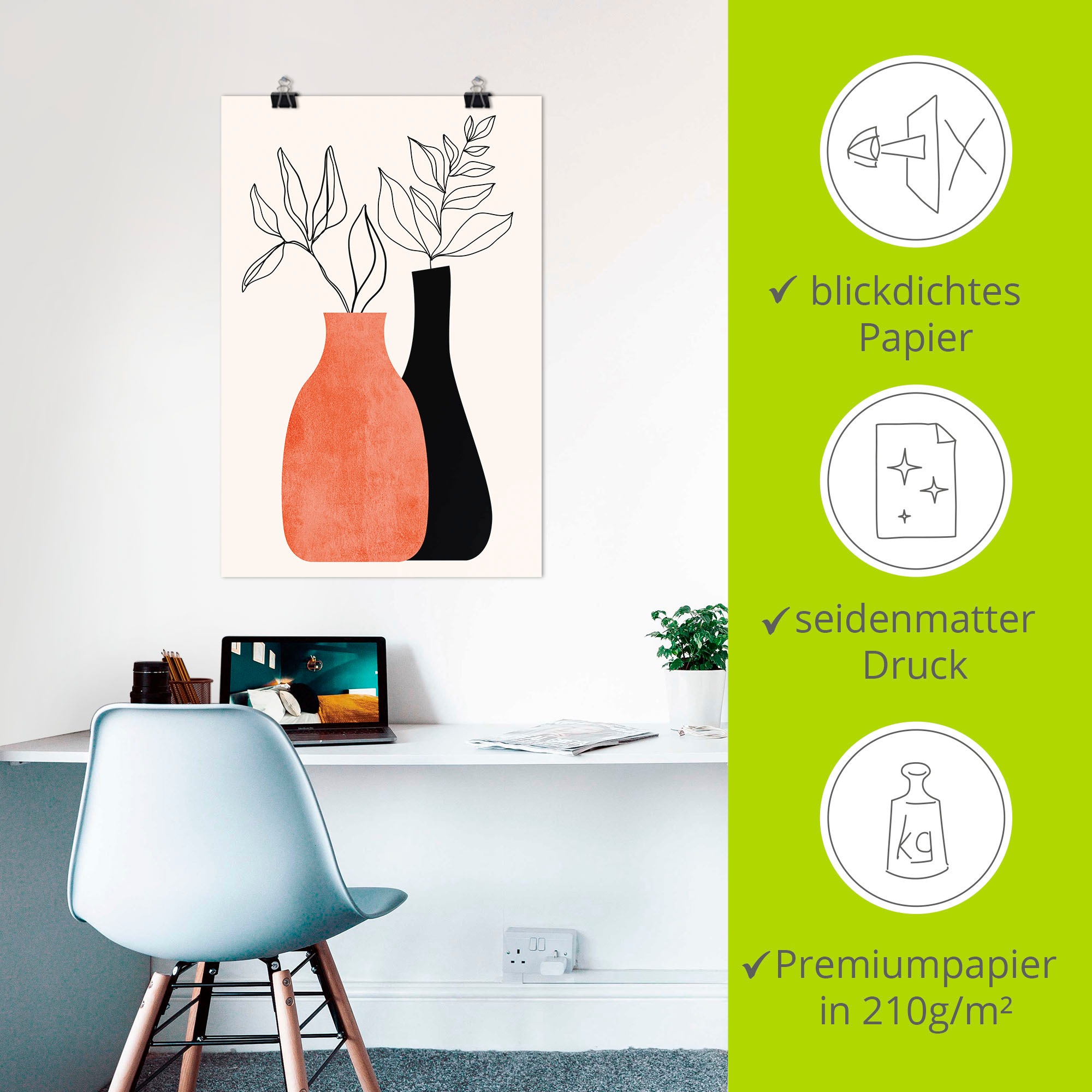 Artland Wandbild »Madame & Monsieur«, Vasen & Töpfe, (1 St.), als Leinwandbild, Poster in verschied. Größen