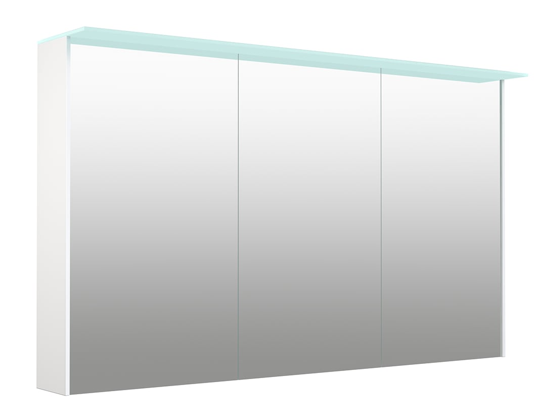 welltime Spiegelschrank »D-Line«, Badmöbel, 121,5 cm breit, doppelseitig verspiegelt, LED-Beleuchtung