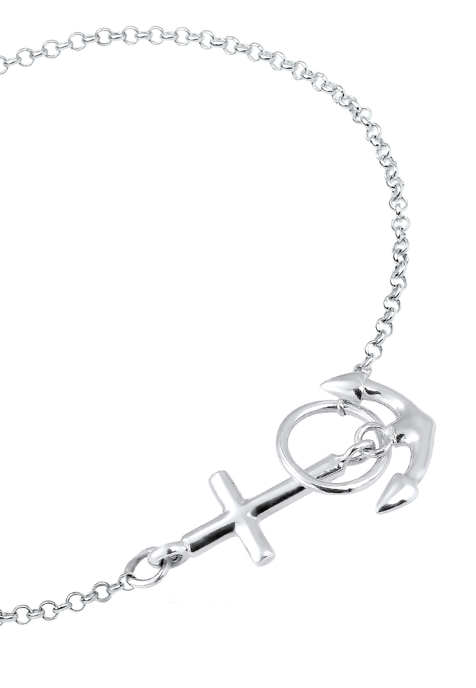 Elli Armkette »Armband Anker Kreuz 925 Silber«