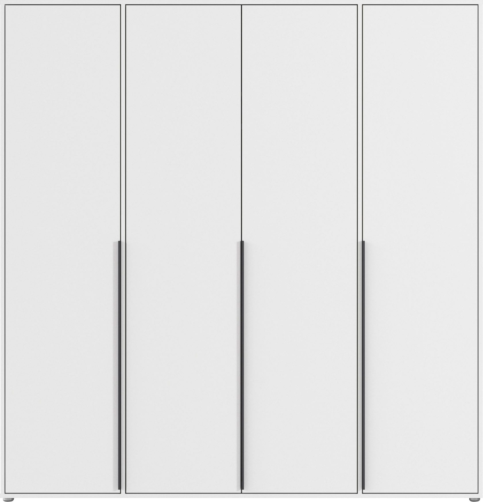 rauch Drehtürenschrank »Kleiderschrank Schrank Garderobe Wäscheschrank NAGATA viel Stauraum«, (in 3 verschiedenen Ausstattungen BASIC/CLASSIC/PREMIUM), mit modernen Stangengriffen in Graumetallic TOPSELLER MADE IN GERMANY
