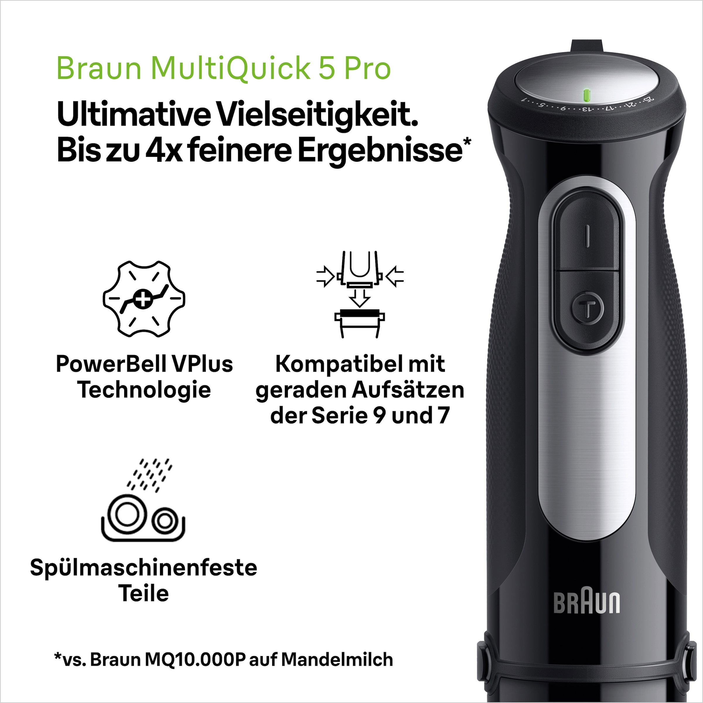 Braun Stabmixer »MultiQuick 5 Pro MQ55236M«, 1000 W, schwarz