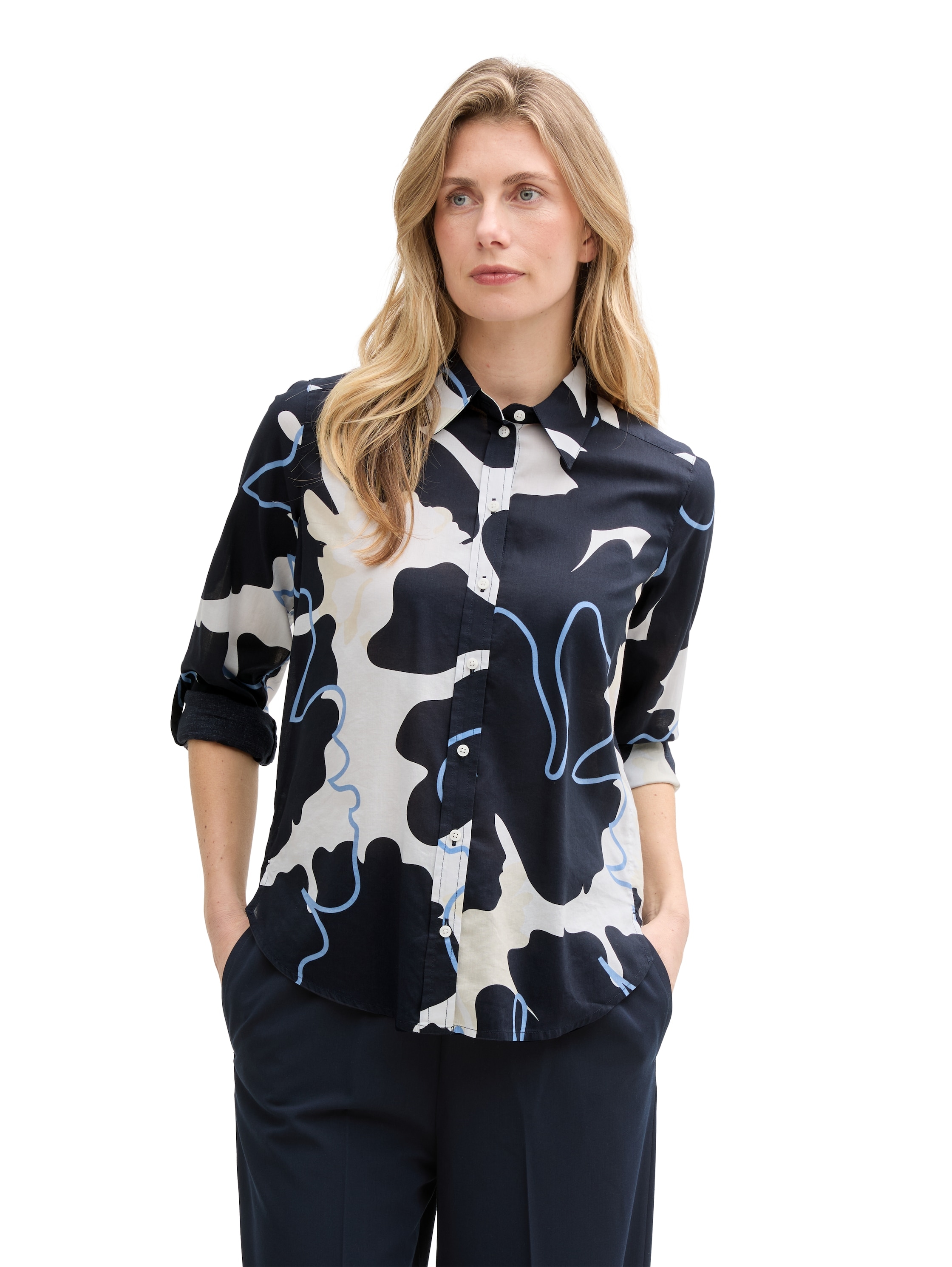 TOM TAILOR Langarmbluse, mit All-Over Print