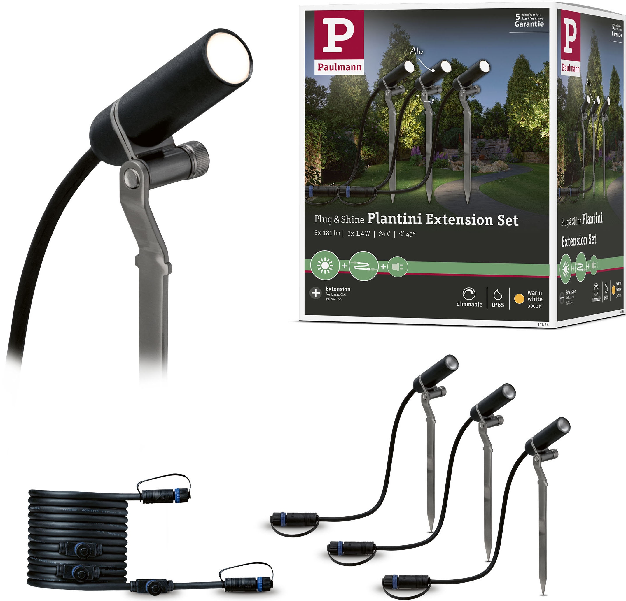 LED Gartenstrahler »Plug & Shine«, 3 flammig, Leuchtmittel LED-Modul | LED fest...