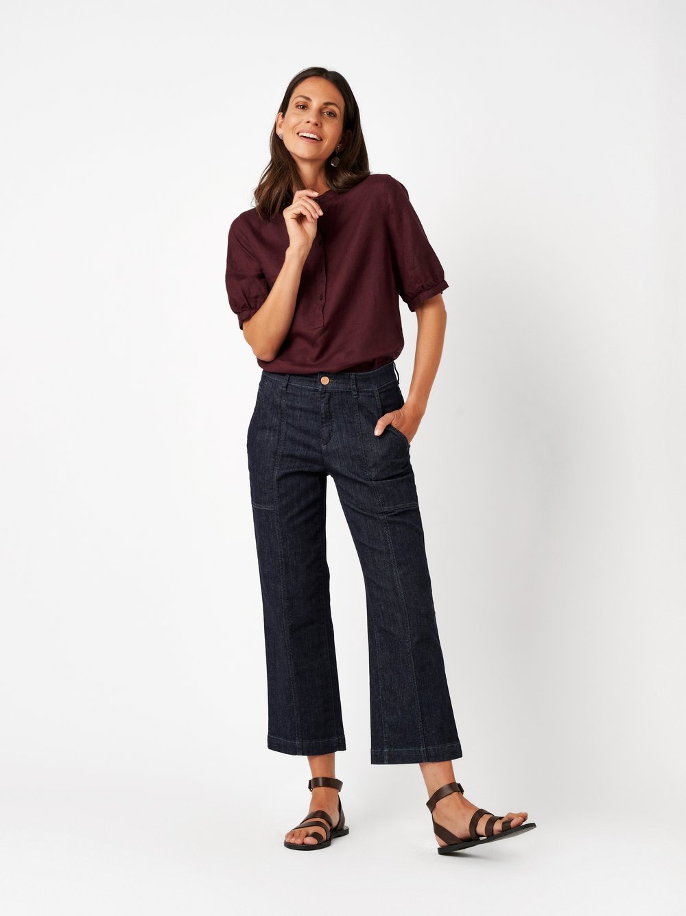 TONI 7/8-Jeans mit Stretch und im Cargo-Stil