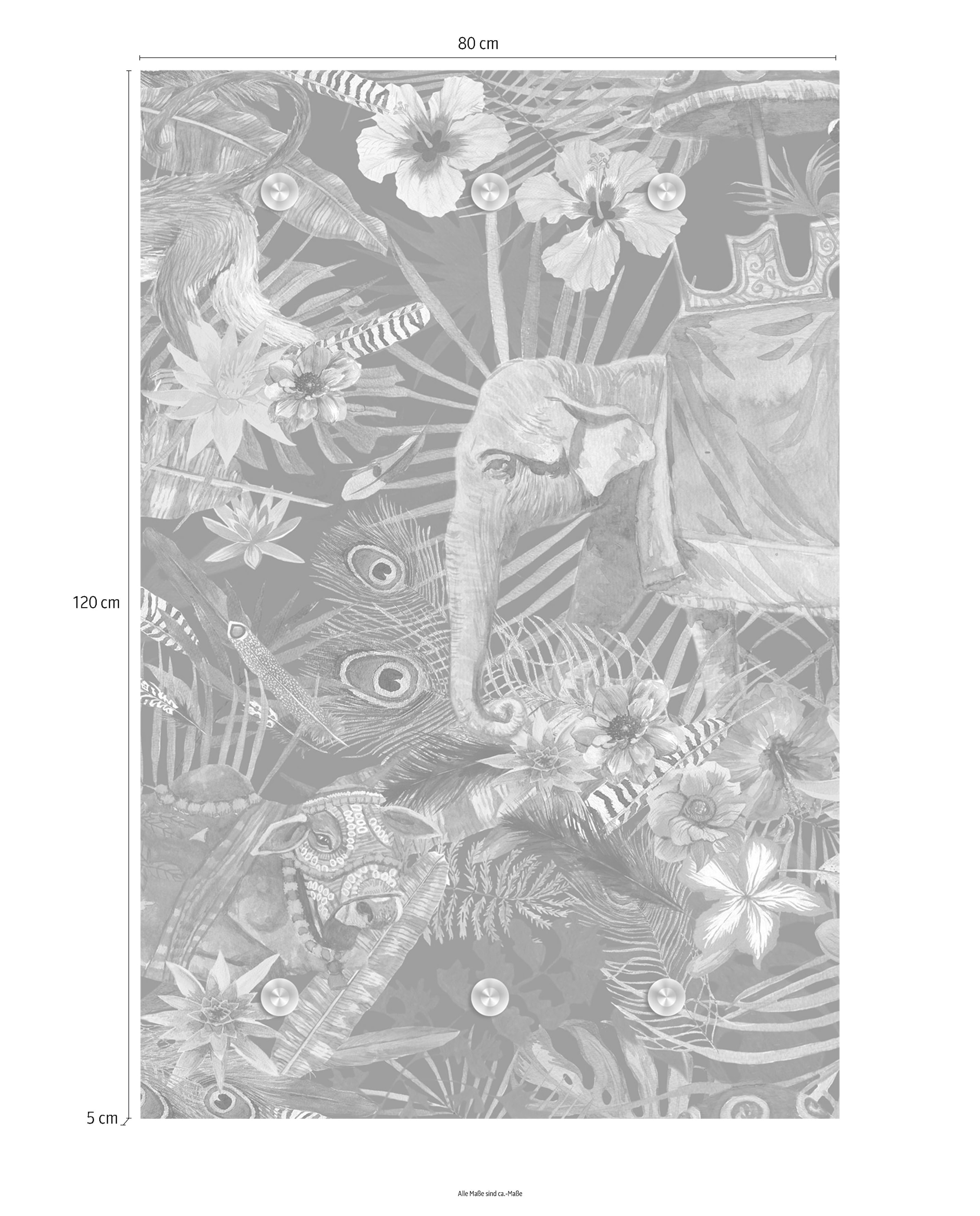 queence Garderobenleiste »Dschungel« mit 6 Haken, 80 x 120 cm