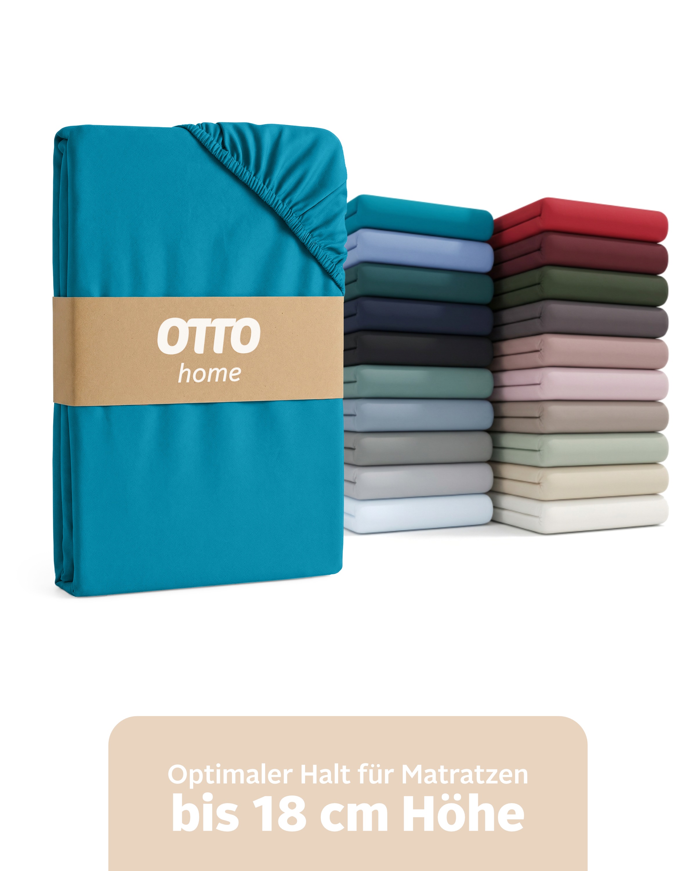 OTTO home Spannbettlaken "PHYSALIS in BASIC und PREMIUM Qualität, 100% Baumwolle" für Matratzen bis 18 cm Höhe, Bettlaken, Spannbetttuch, pflegeleicht