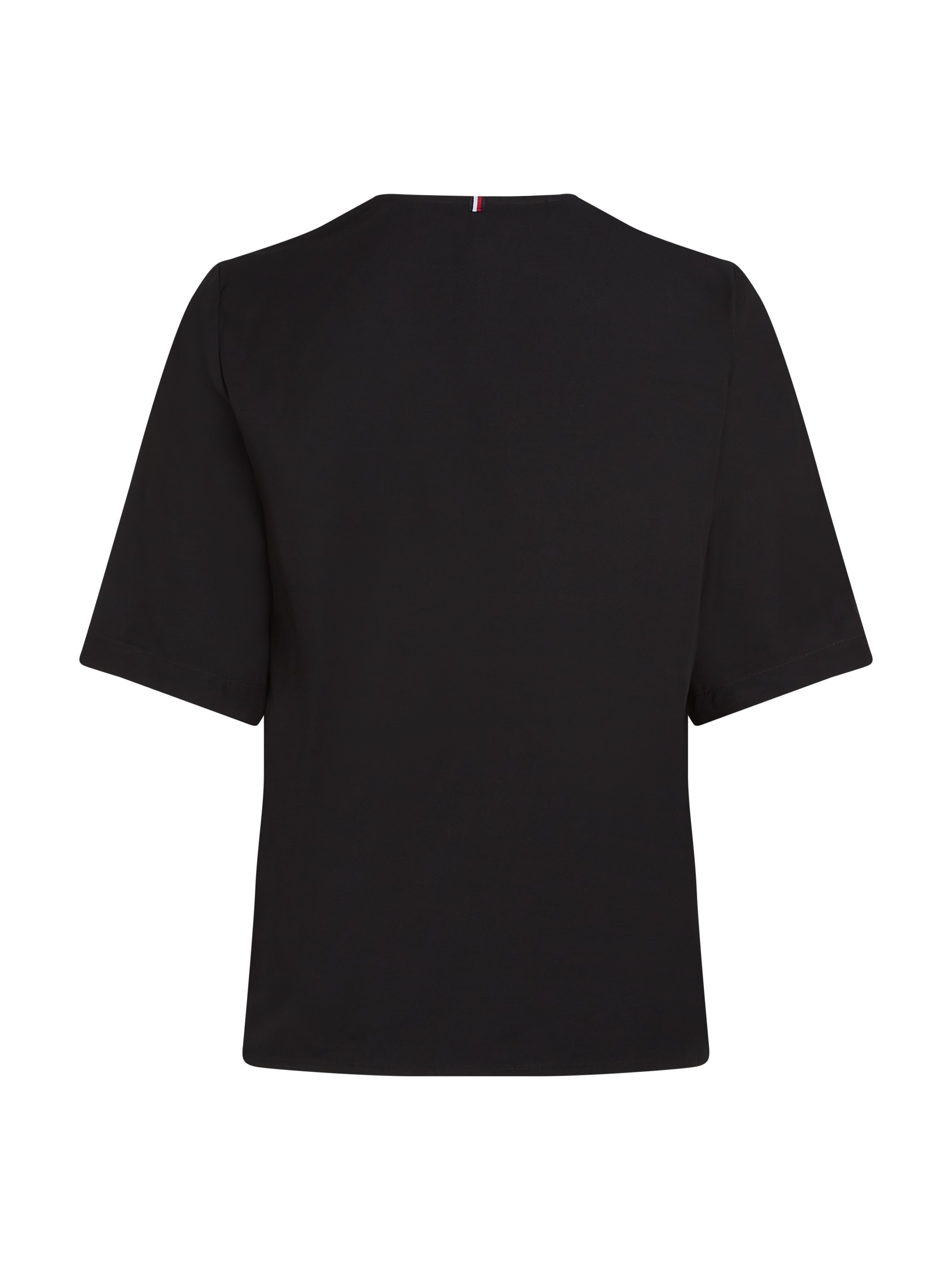 Tommy Hilfiger Klassische Bluse »VISCOSE REGULAR V-NECK SS BLOUSE«, mit Tommy Hilfiger Markenlabel