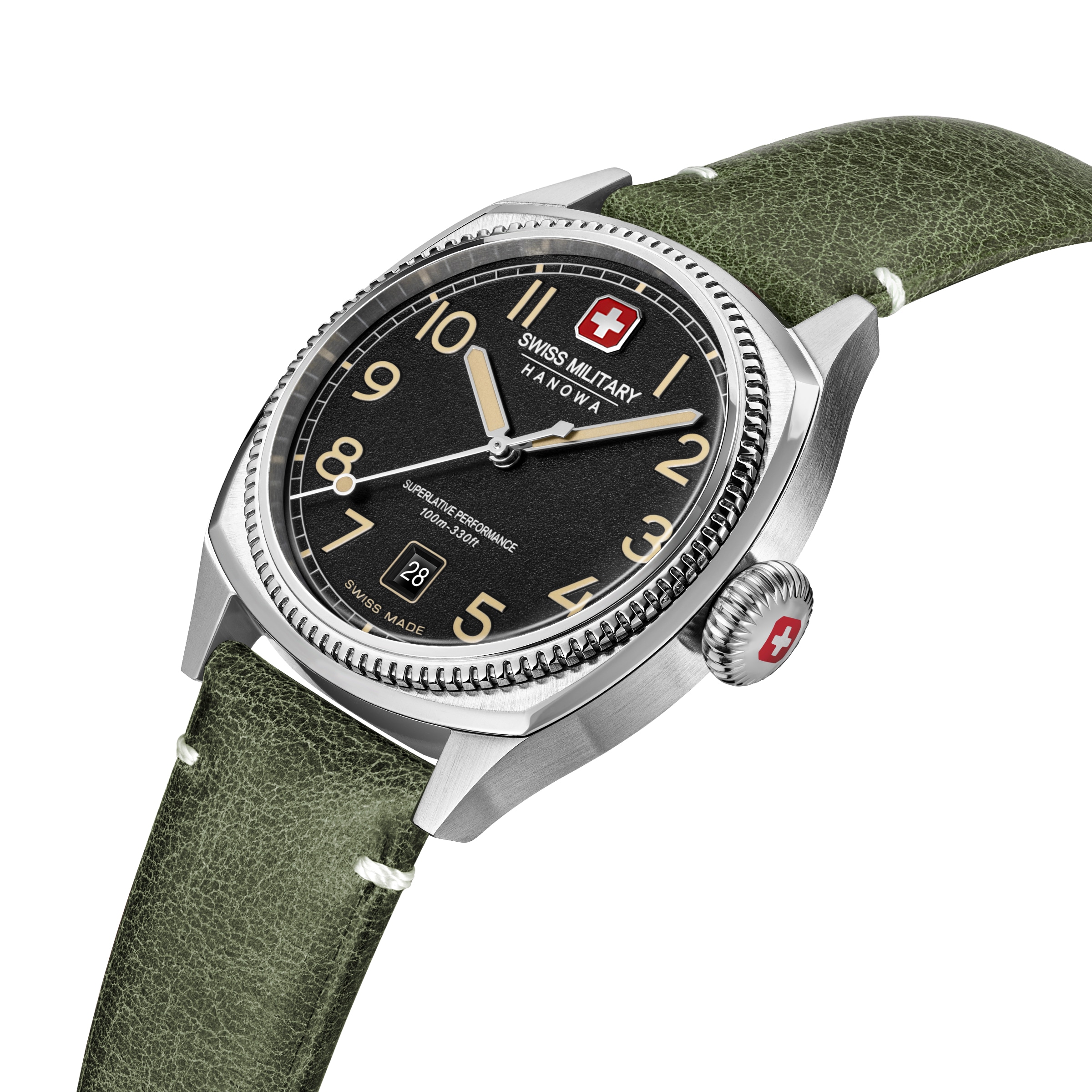 Swiss Military Hanowa 1100000002199 »Condor« Armbanduhr, Herrenuhr, Swiss Made, Lederarmband, analog, Tag