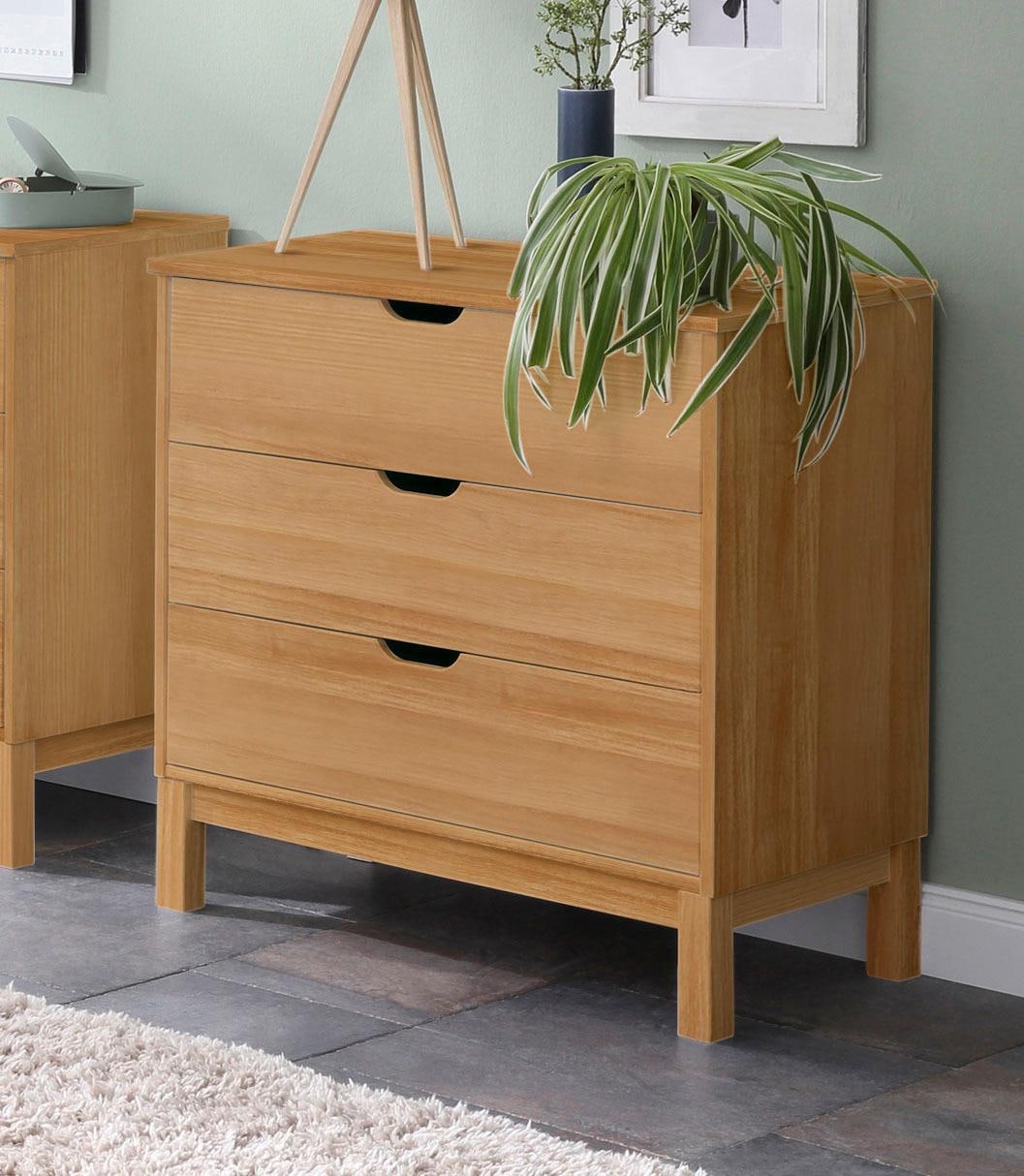 Home affaire Kommode »Post« aus massivem Kiefernholz, mit Stauraummöglichkeiten, Breite 76 cm