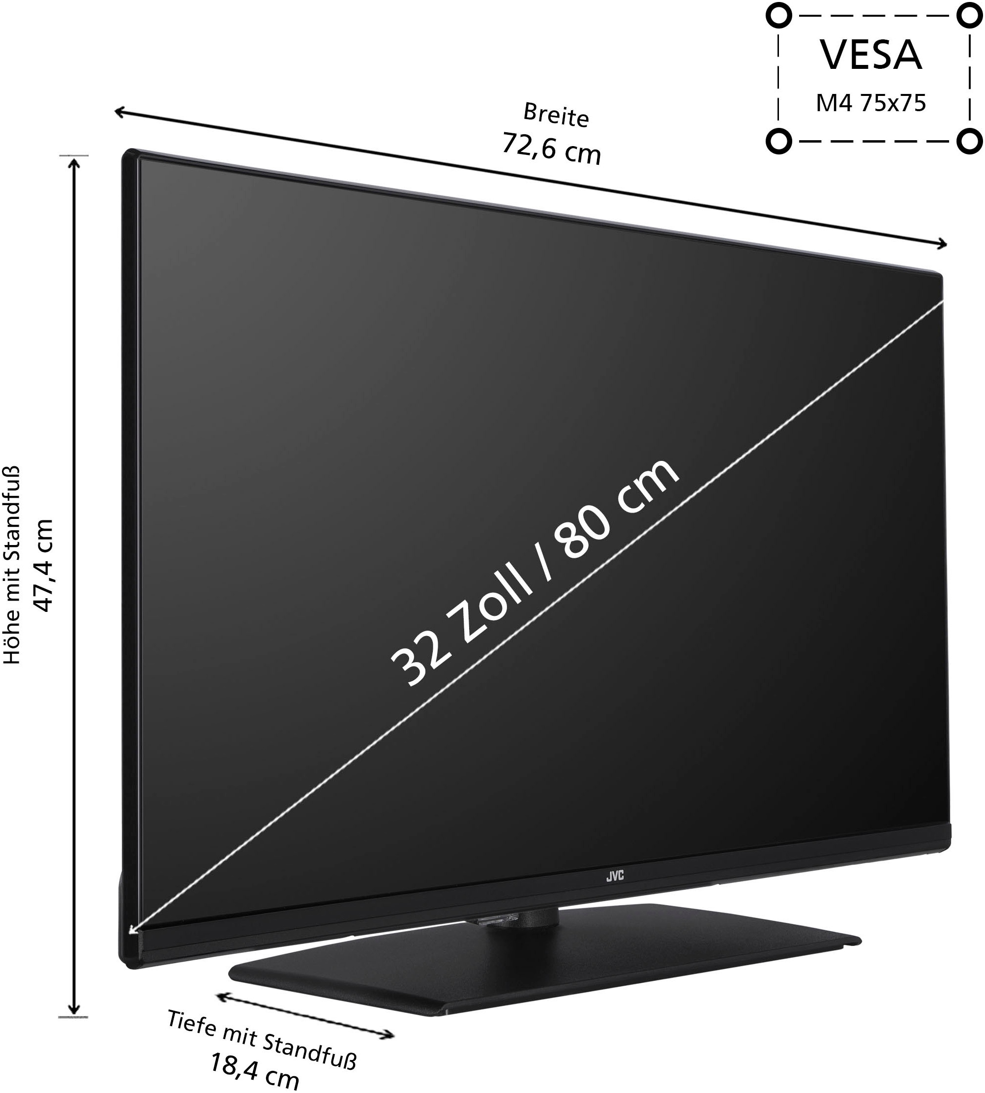 JVC LED-Fernseher »LT-32VH4455«, 80 cm/32 Zoll, HD-ready