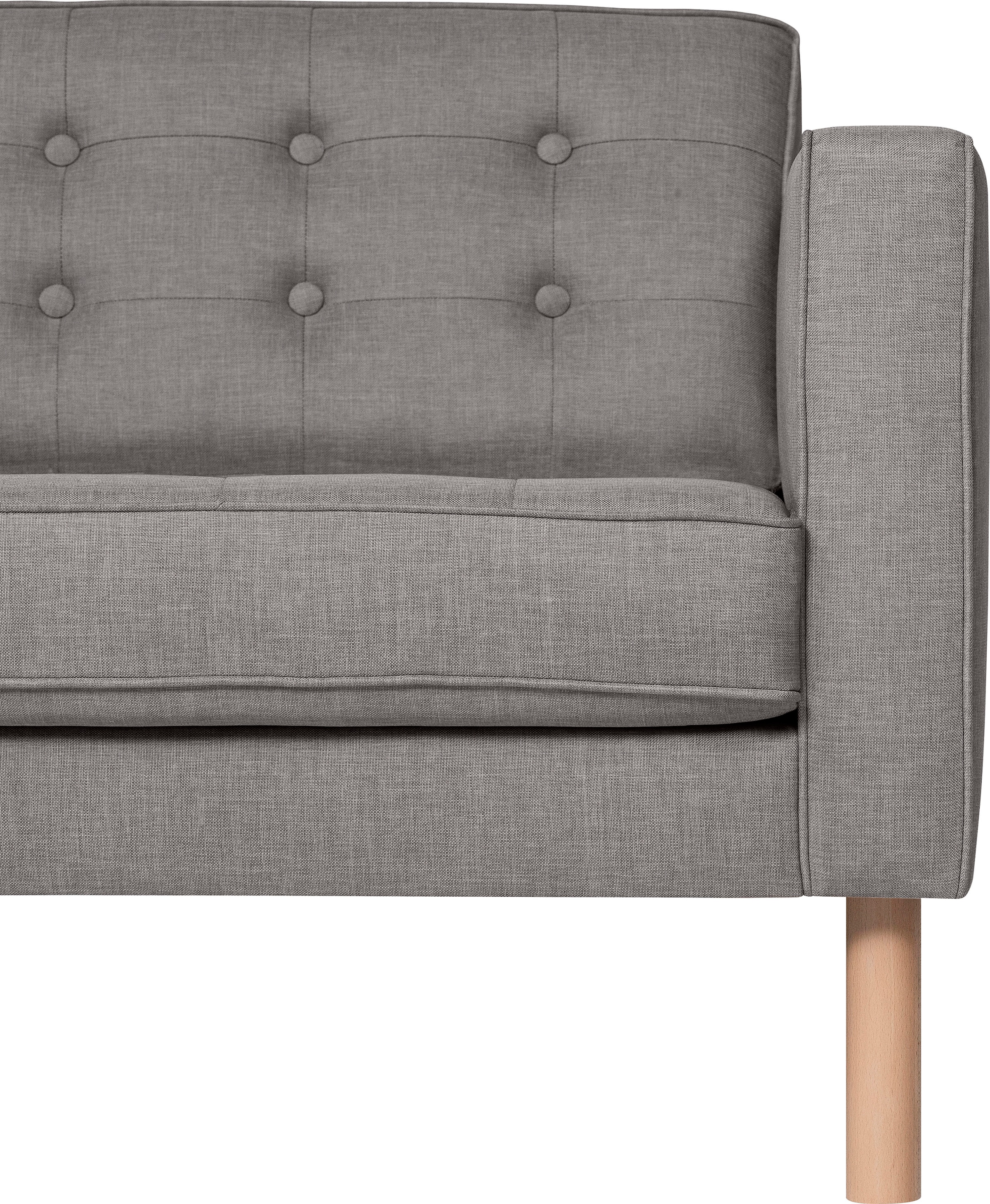 GEPADE Loungesessel »Clubsessel und Designsessel mit aufwendiger Rücken- und Sitzoptik,«, mit buchefarbenen Holzfüße