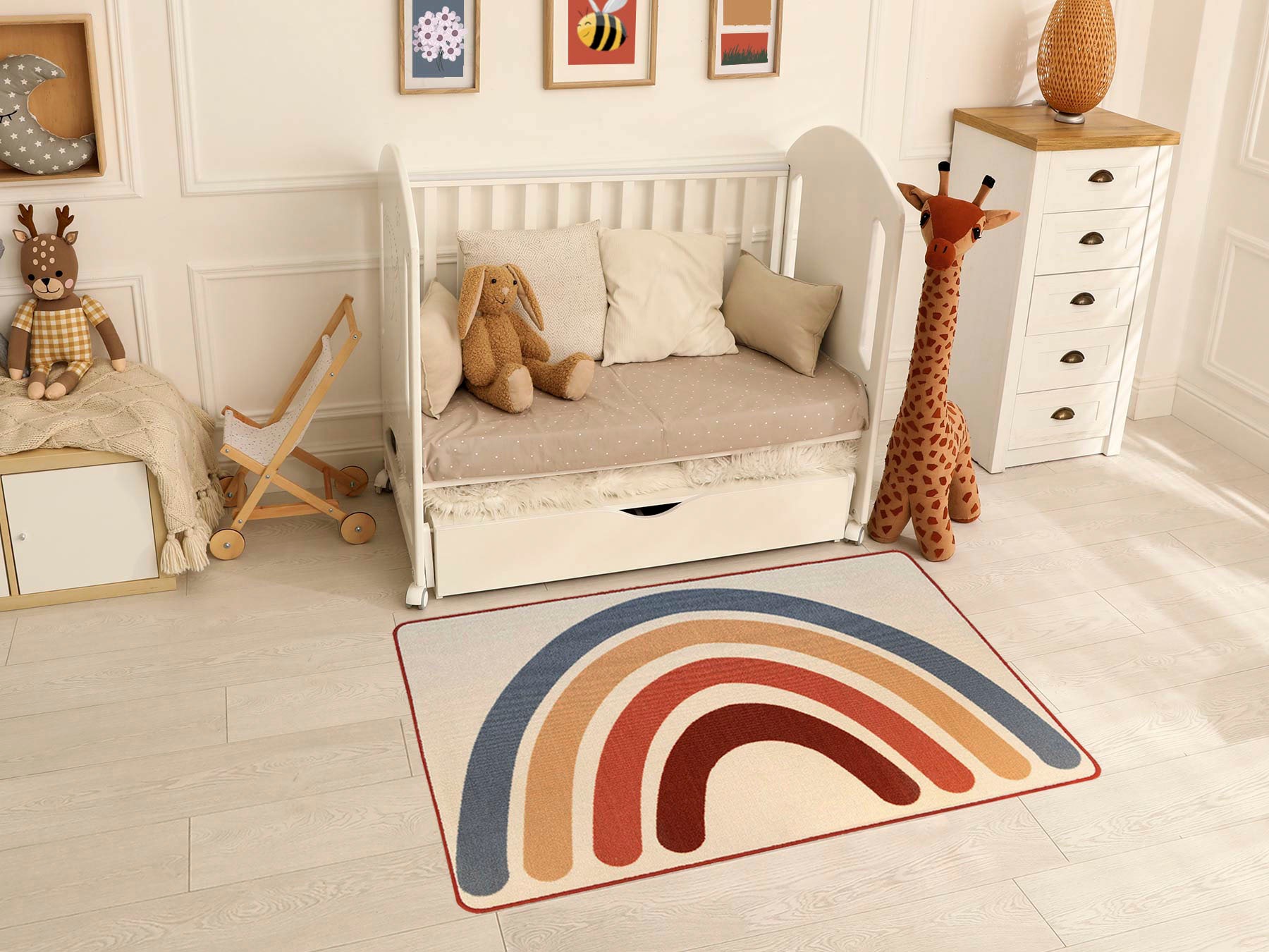 Primaflor-Ideen in Textil Kinderteppich »RAINBOW« rechteckig 5 mm Höhe Kurzflor, Motiv Regenbogen, Kinderzimmer