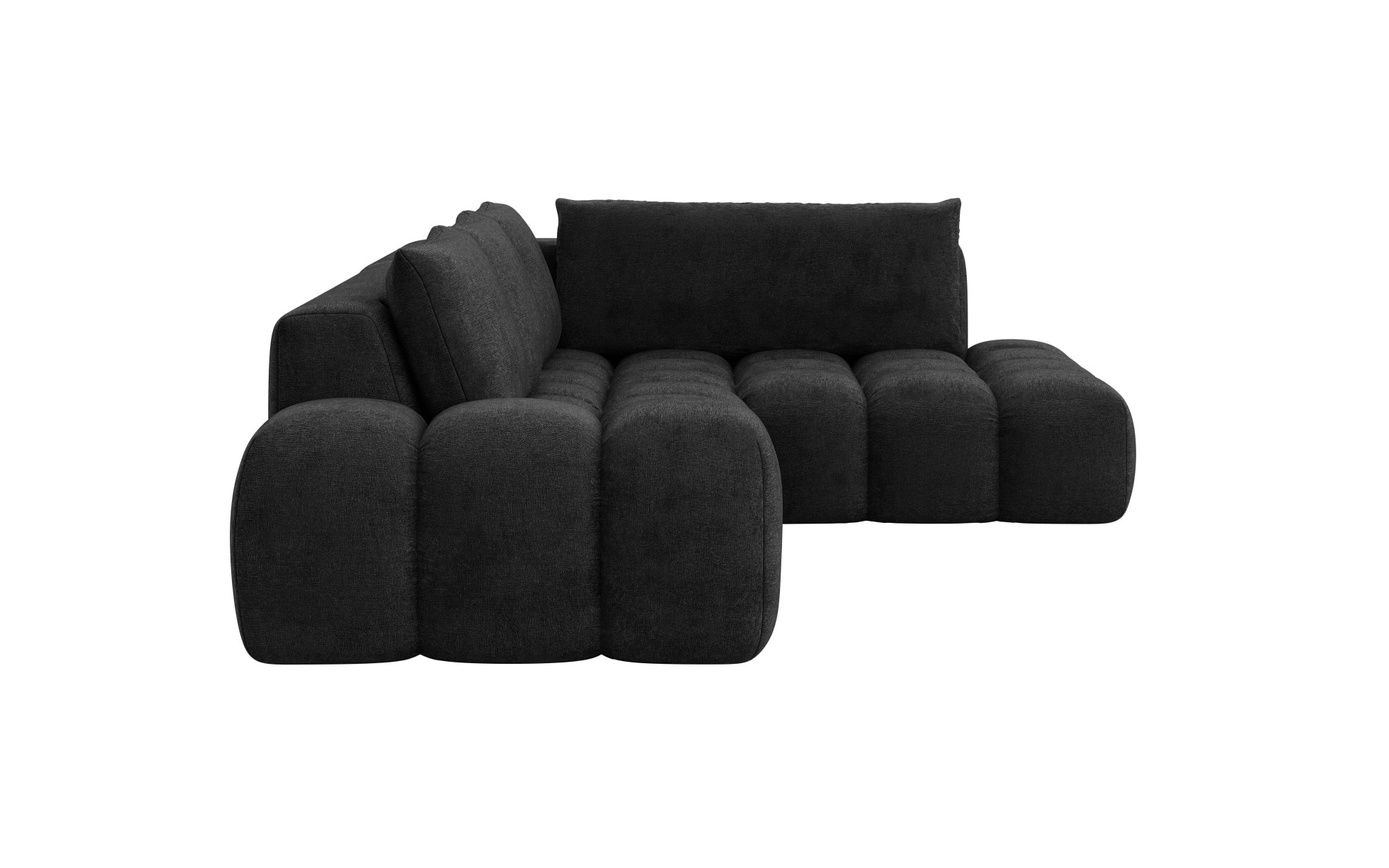 OTTO home Ecksofa »AZITA L-Form, XL 296 cm - Designsofa in Bubble-Optik« lose Rückenkissen, traumhafte Steppung