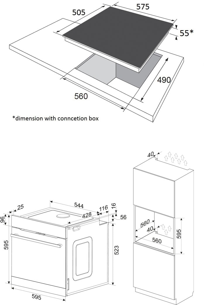 Amica Backofen-Set »BOXI 955 000 SM«, mit 2-fach-Teleskopauszug, 2fach-Teleskopauszug, Heißluft, XXL Volumen