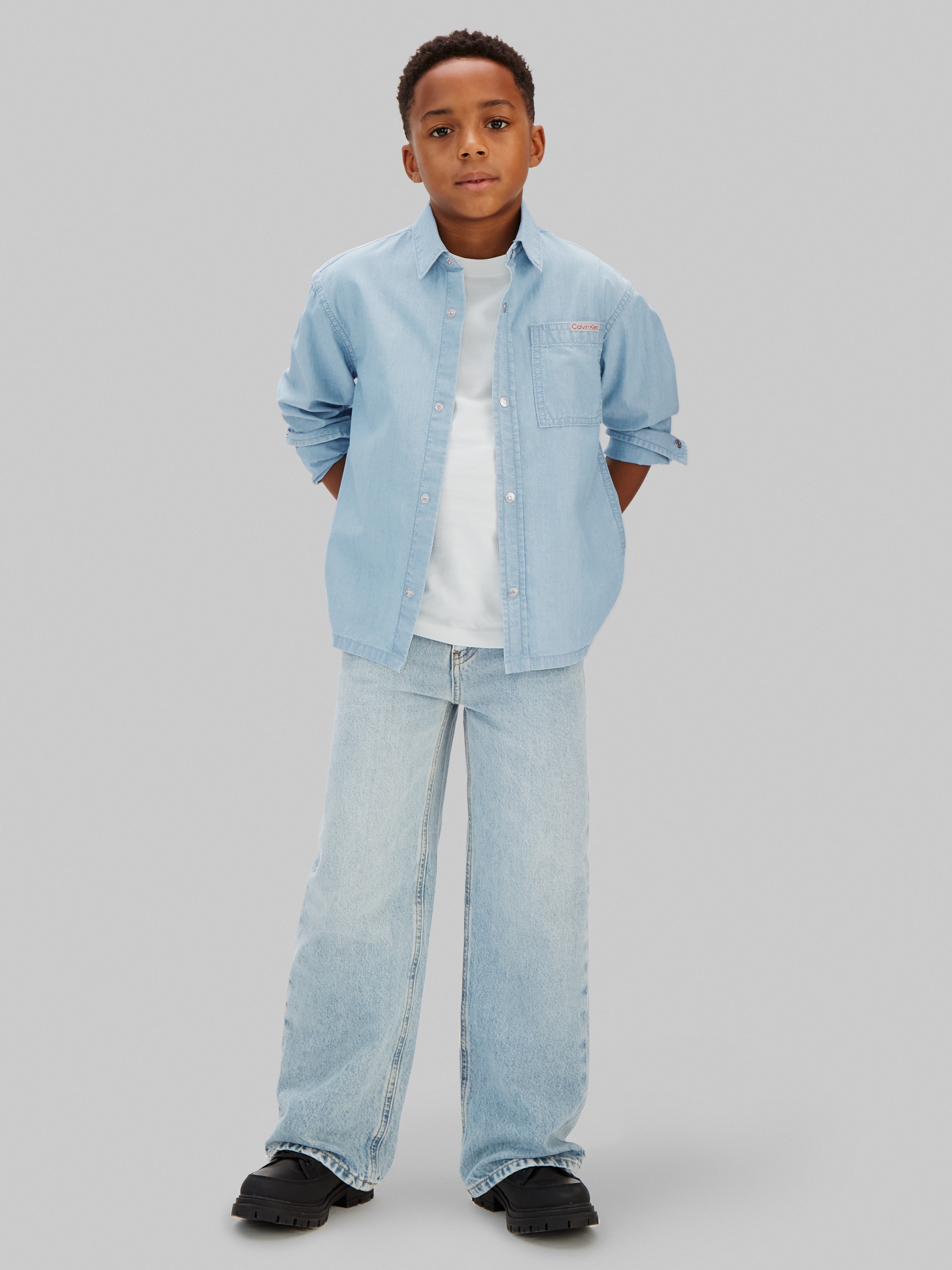 Calvin Klein Jeans Jeanshemd »CHAMBRAY WOVEN« Regular fit für Kinder mit Brusttasche