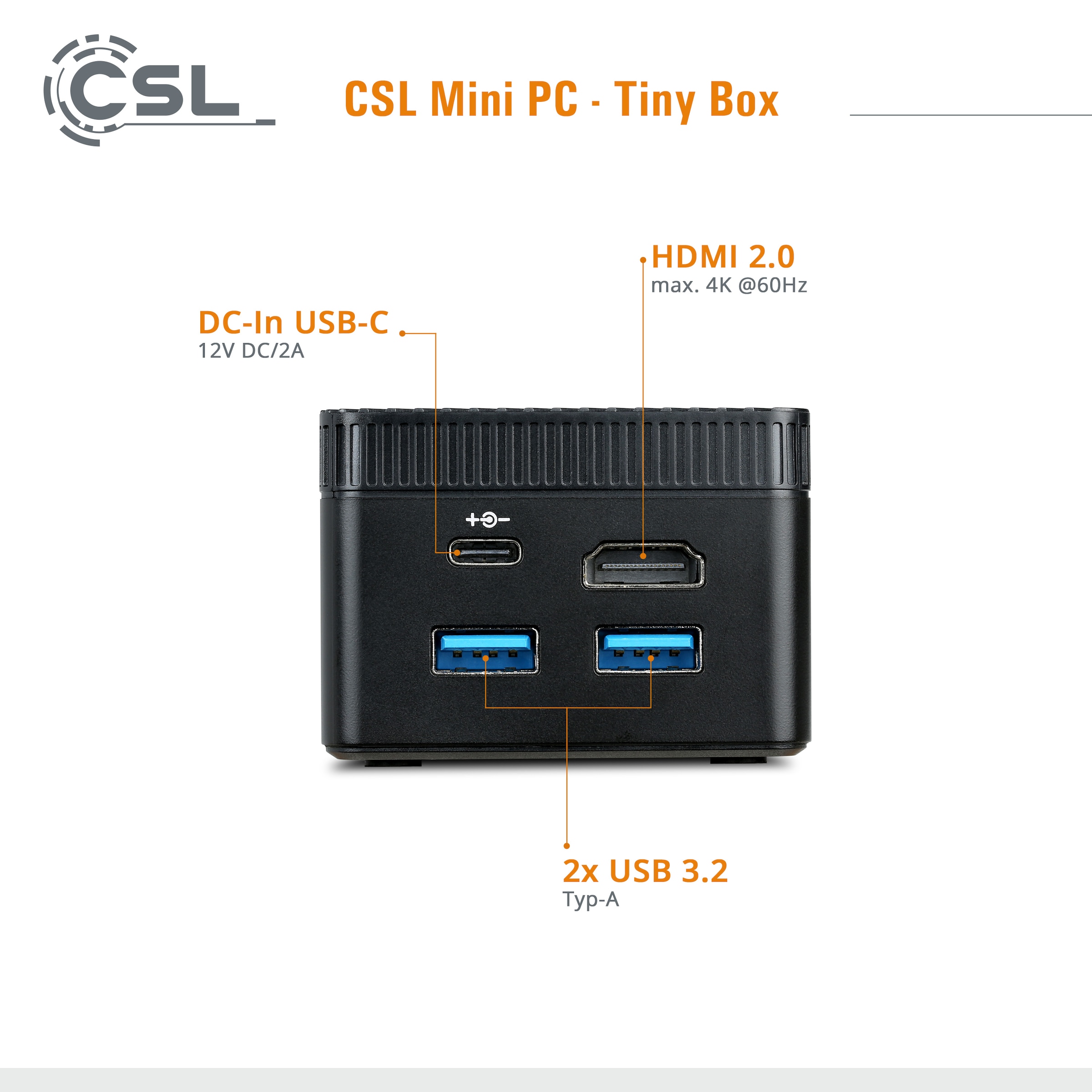 CSL Mini-PC »Tiny Box«, 2m HDMI Kabel