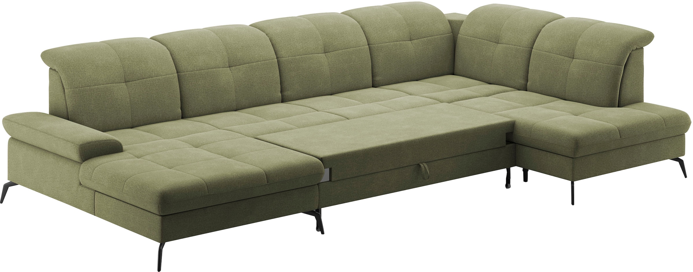 sit&more Wohnlandschaft »Amica, U-Form, inkl. Sitztiefenverstellung und Armteilverstellung«, wahlweise mit Kopfteilverstellung, Bettfunktion und Bettkasten
