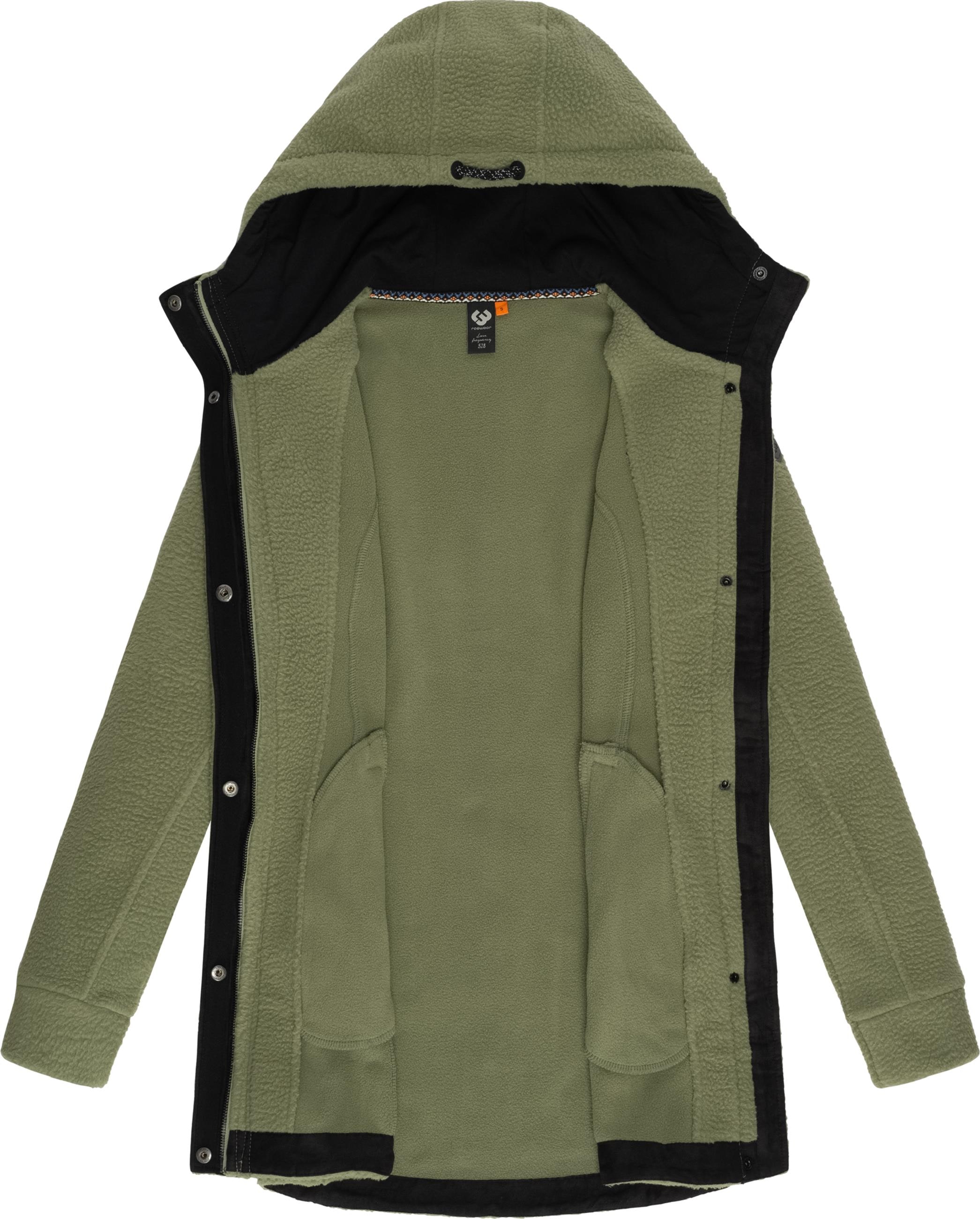 Kapuzensweatjacke »Fellimitatmantel Letti Teddy-Fleece«, Kuschelig weicher Teddyfleece-Mantel