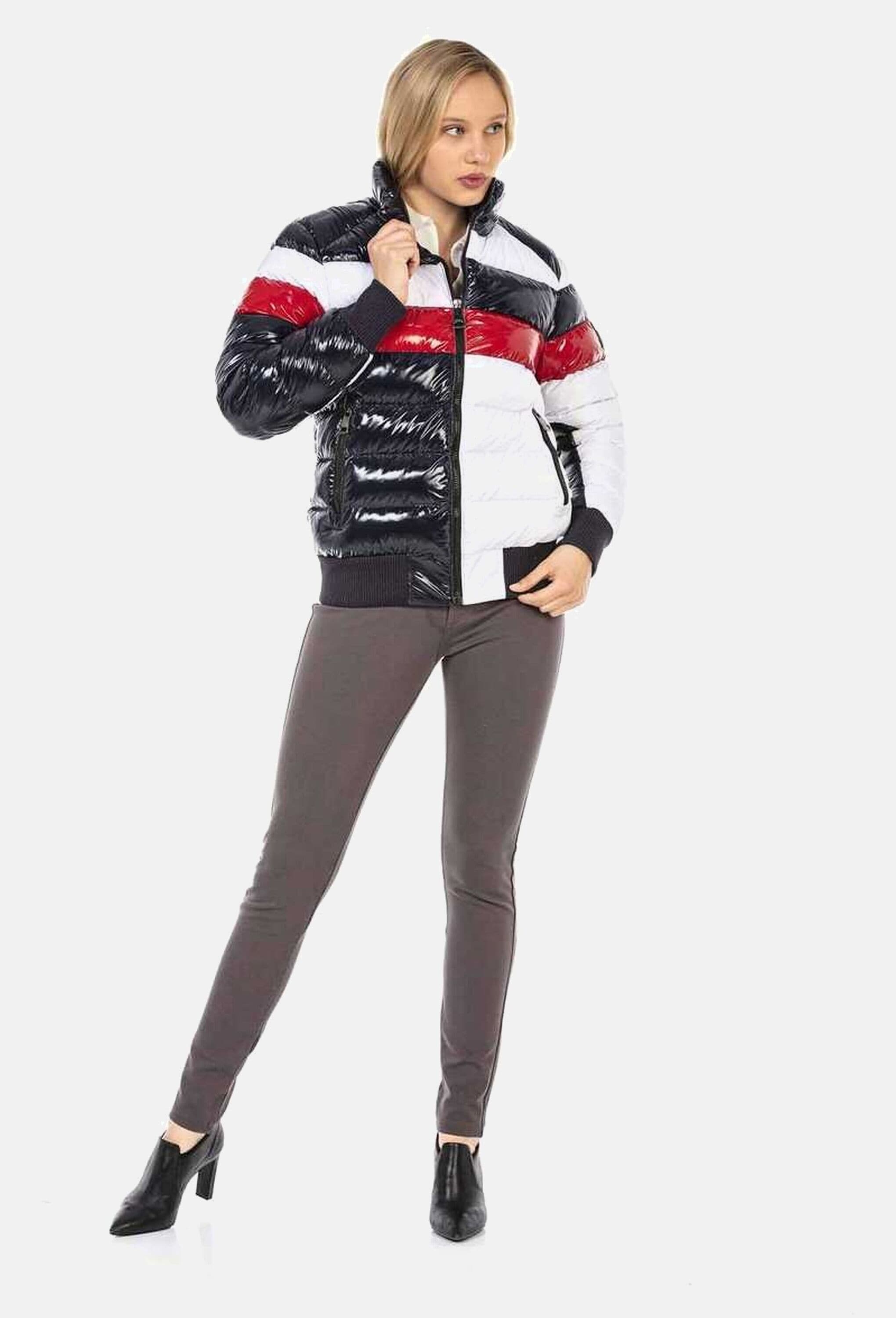 Cipo & Baxx Winterjacke »Cipo & Baxx Jacke« ohne Kapuze mit tollem Glanz-Design, WM120