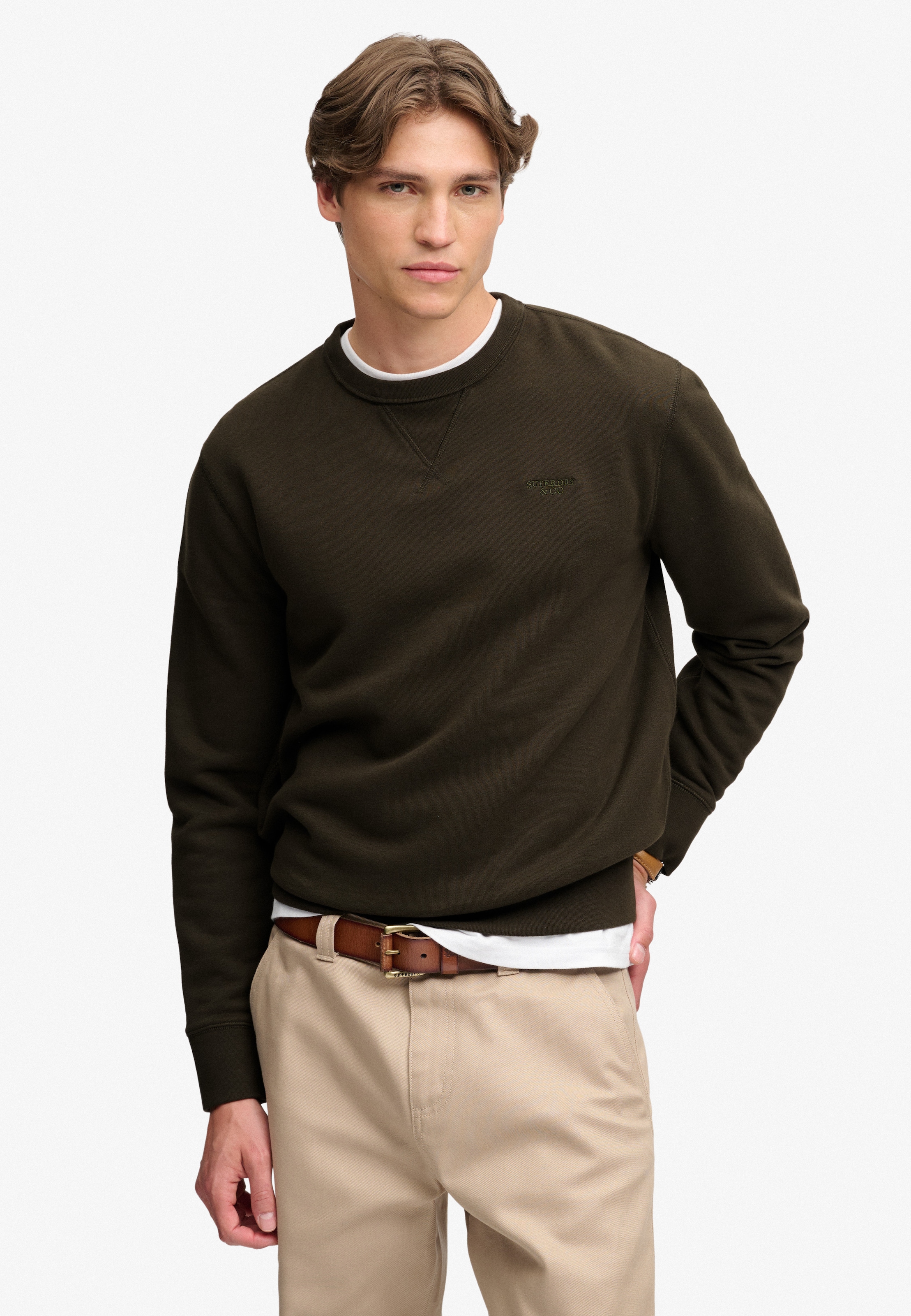Superdry Sweatshirt »ESSENTIAL STACKED LOGO CREW«, Baumwollmischung
