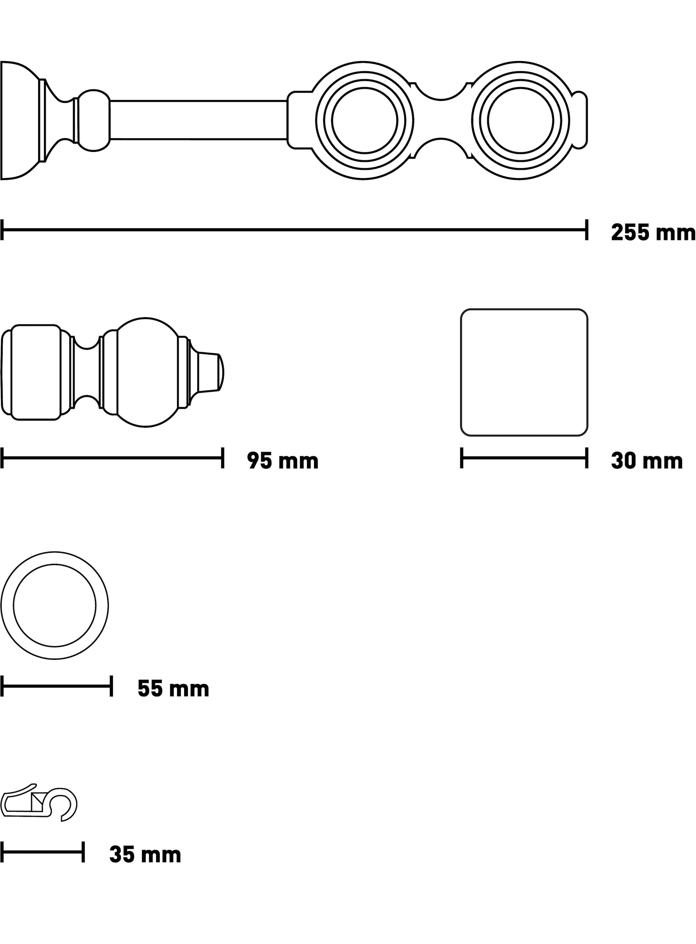 SN DECO GROUP Gardinenstange »Filigrano« 2 läufig-läufig Fixmaß 28 mm, Holz, verschiedene Längen und Farben, Komplettset