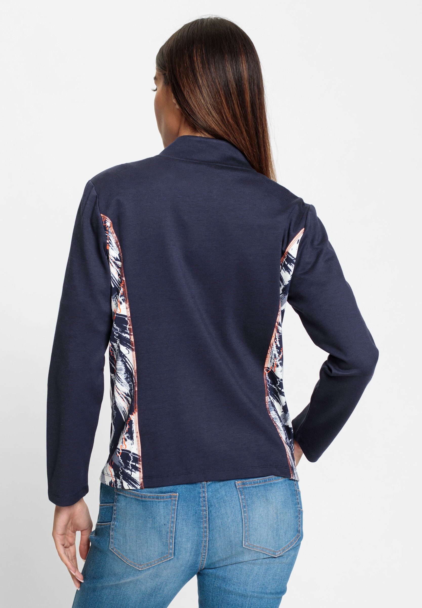 heine Shirtjacke »Jerseyjacke Shirtjacke mit Kontrast-Einsätzen«