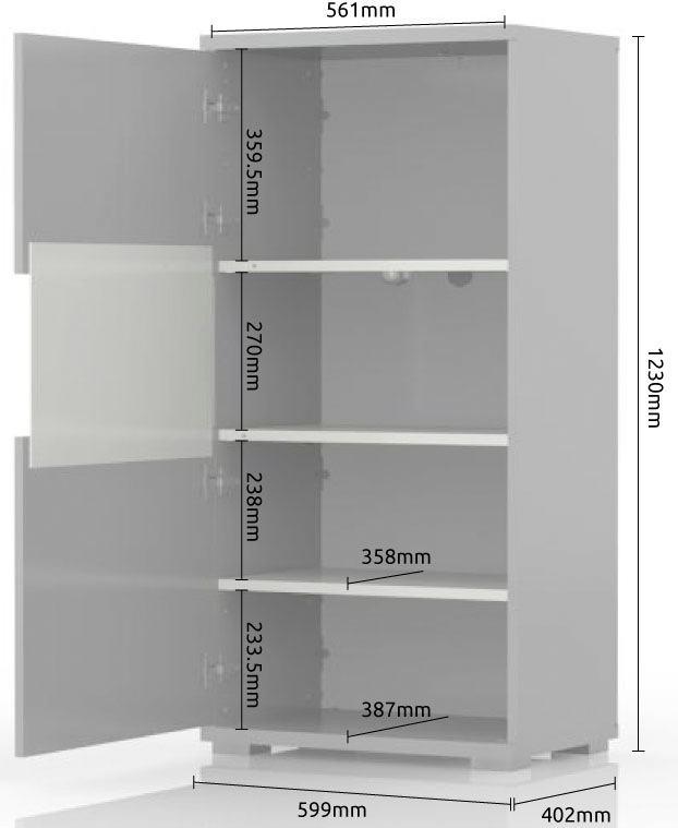 Places of Style Vitrine »Piano«, UV lackiert, Soft-Close Funktion