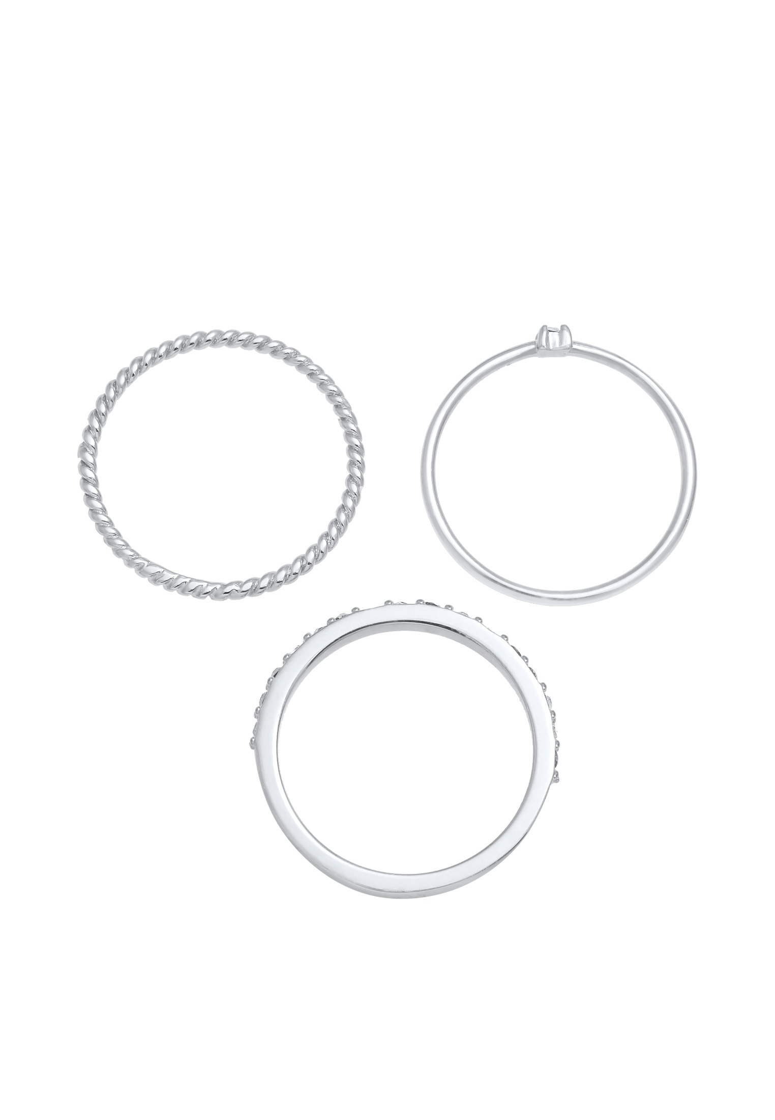 Elli Ring-Set »Ring Ringset (3 tlg) 925 Silber, mit Kristallen von Swarovski®«